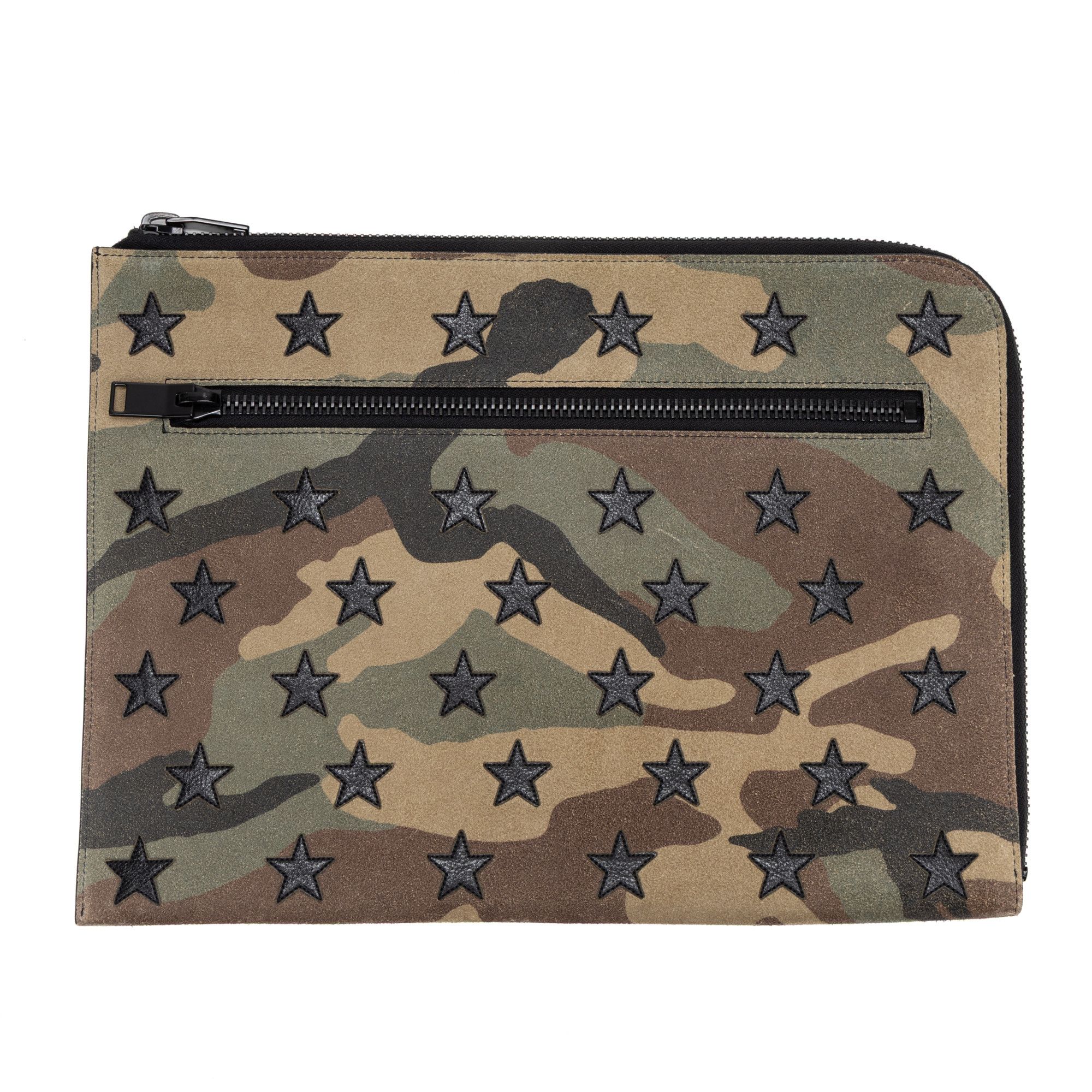 Yves Saint Laurent Portfolio Camouflage Zip Clutch Size ONE SIZE - 1 Thumbnail