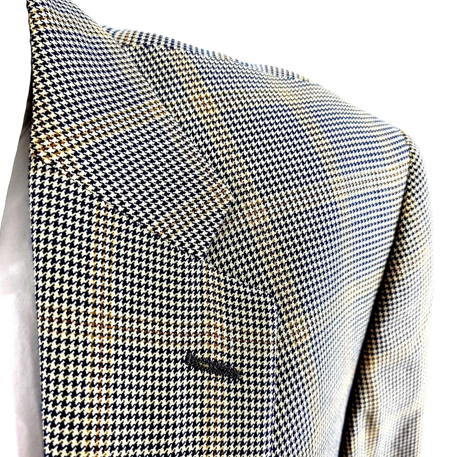 Hickey Freeman Hickey Freeman Silk Worsted Wool 2 Button Sport Coat 42L Blu Size 42L - 2 Thumbnail