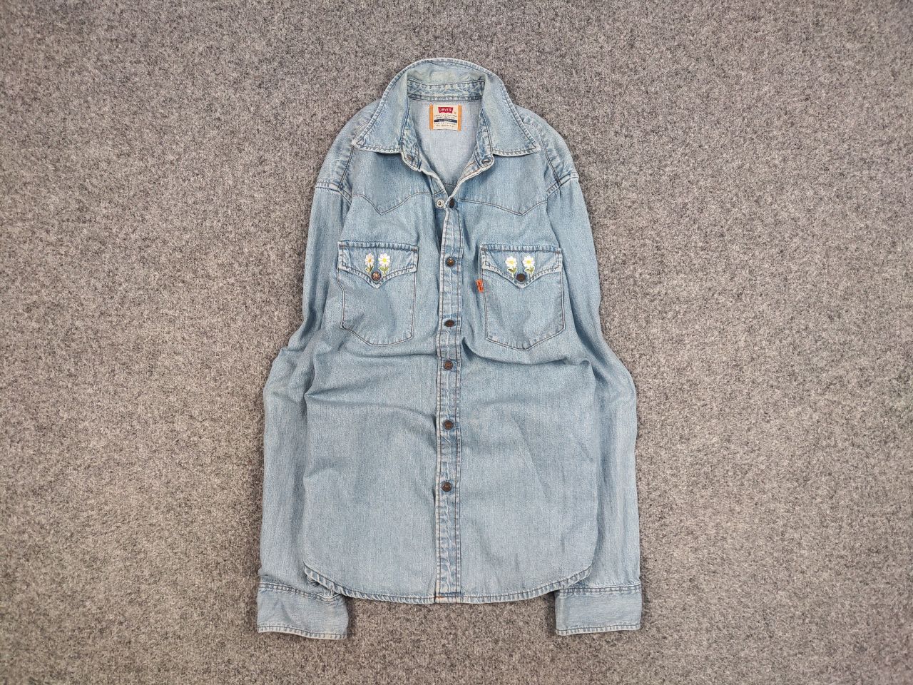 Levi's Vintage 90's Levis Orange Tab denim Classic Buttons Shirt Size US M / EU 48-50 / 2 - 1 Thumbnail