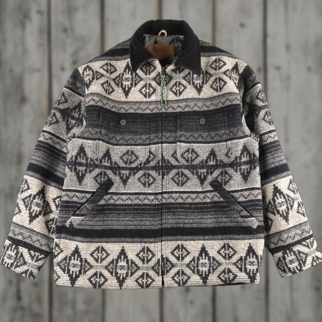 Vintage VINTAGE Woolrich Jacket Wool Aztec Southwestern Grey Men’s S USA Made Jacket Size US S / EU 44-46 / 1 - 1 Thumbnail