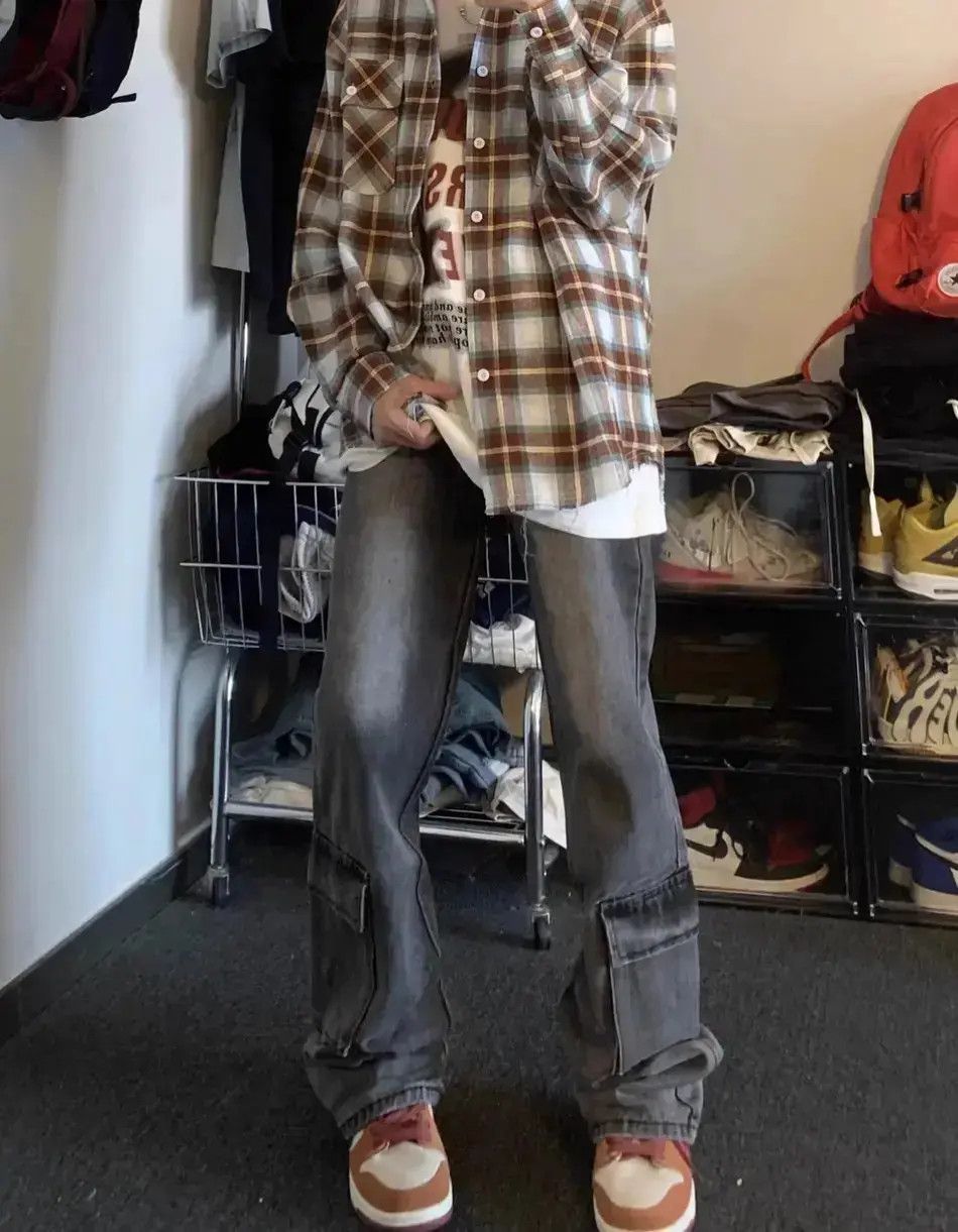 Japanese Brand Retro straight leg high street loose fitting jeans Size US 30 / EU 46 - 2 Thumbnail