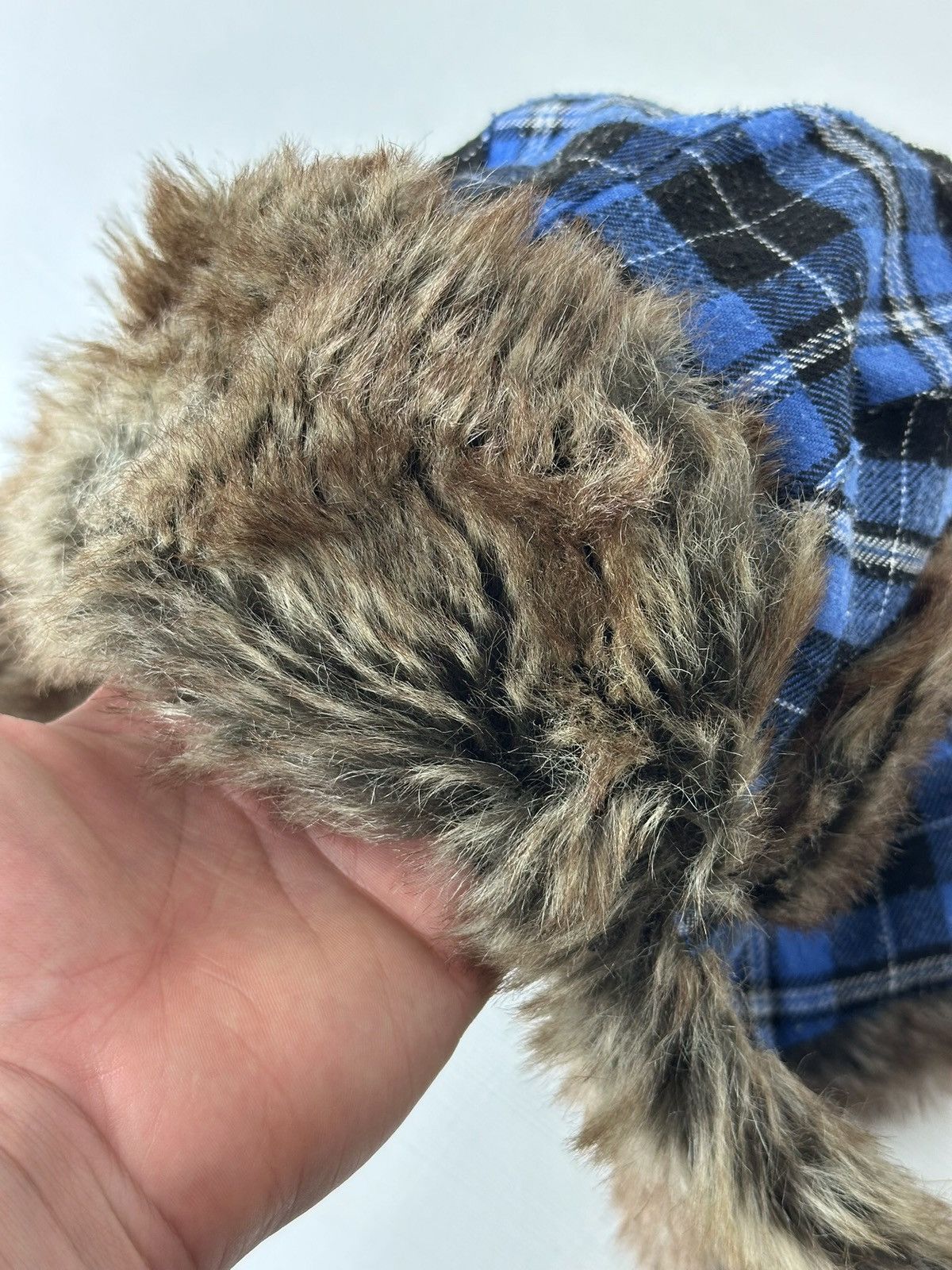 Hysteric Glamour × Vintage Crazy Y2K Mohair Fuzzy Hat Ushanka Punk Huge Size ONE SIZE - 8 Thumbnail