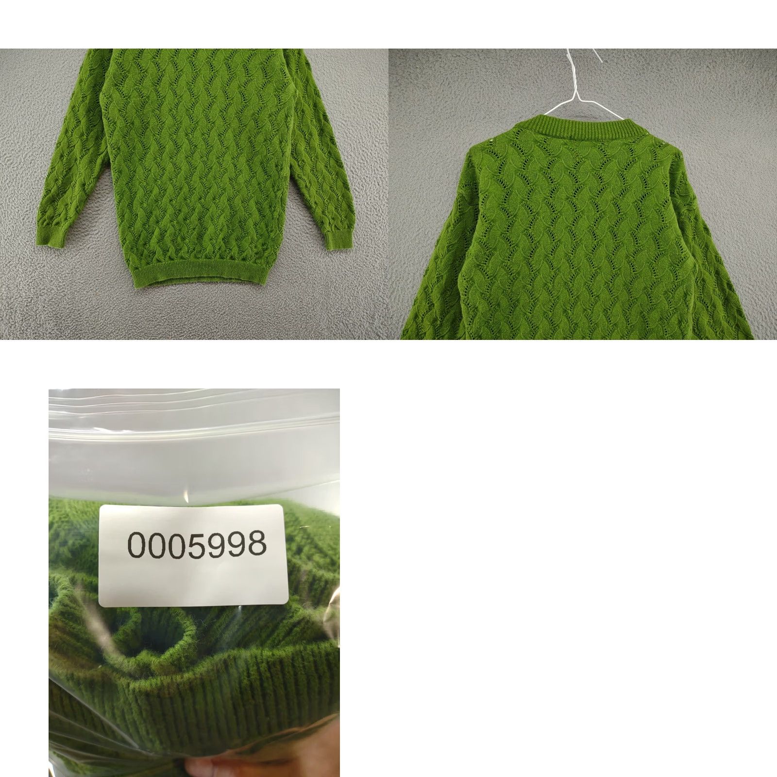 Vintage Vintage Roaman's Women's Crochet Open Knit Green Sweater M 90s Pullover Shirt Womens Size M / US 6-8 / IT 42-44 - 8 Thumbnail