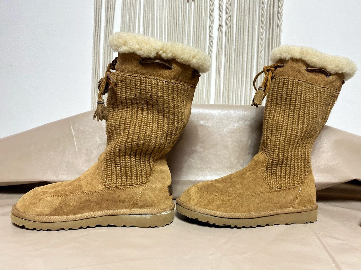 Vintage Ugg Australia Suburb Crochet 5921 chestnut Mid Calf