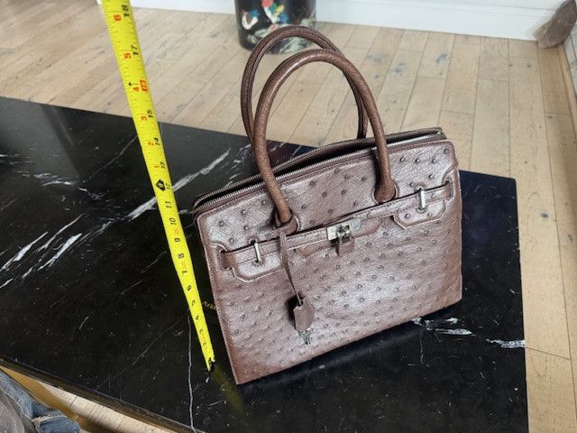 Other Genuine Full-Point Ostrich Leather Handbag– Made in Japan Size ONE SIZE - 14 Thumbnail