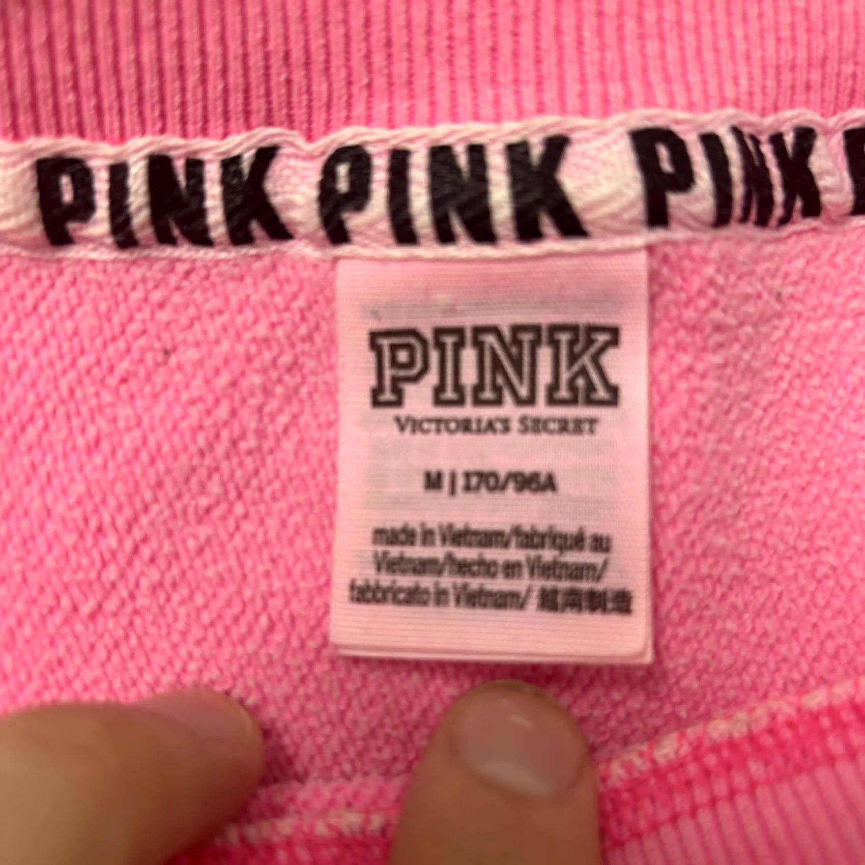 Pinko PINK Victoria's Secret Sweatshirt Women M Pink Heavy Weight Crewneck Fleece Pullover Logo Embroidered All Seasons 90s Style? Size M / US 6-8 / IT 42-44 - 2 Thumbnail
