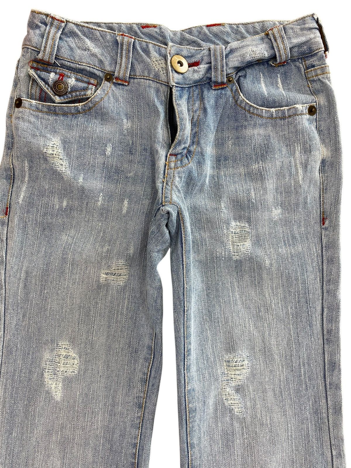 Japanese Brand Japanese Brand Light Wash Distressed Style Flare Jeans Size US 27 - 2 Thumbnail