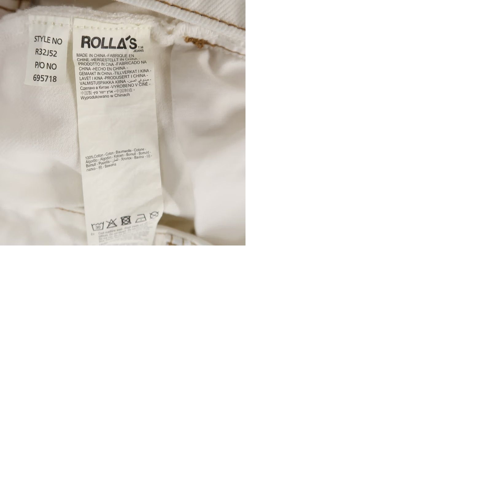 Vintage Rollas White High Rise Straight Jeans Womens 27 Button Fly 5-Pocket Denim Cotton Vintage: No Size 27" / US 4 / IT 40 - 9 Thumbnail