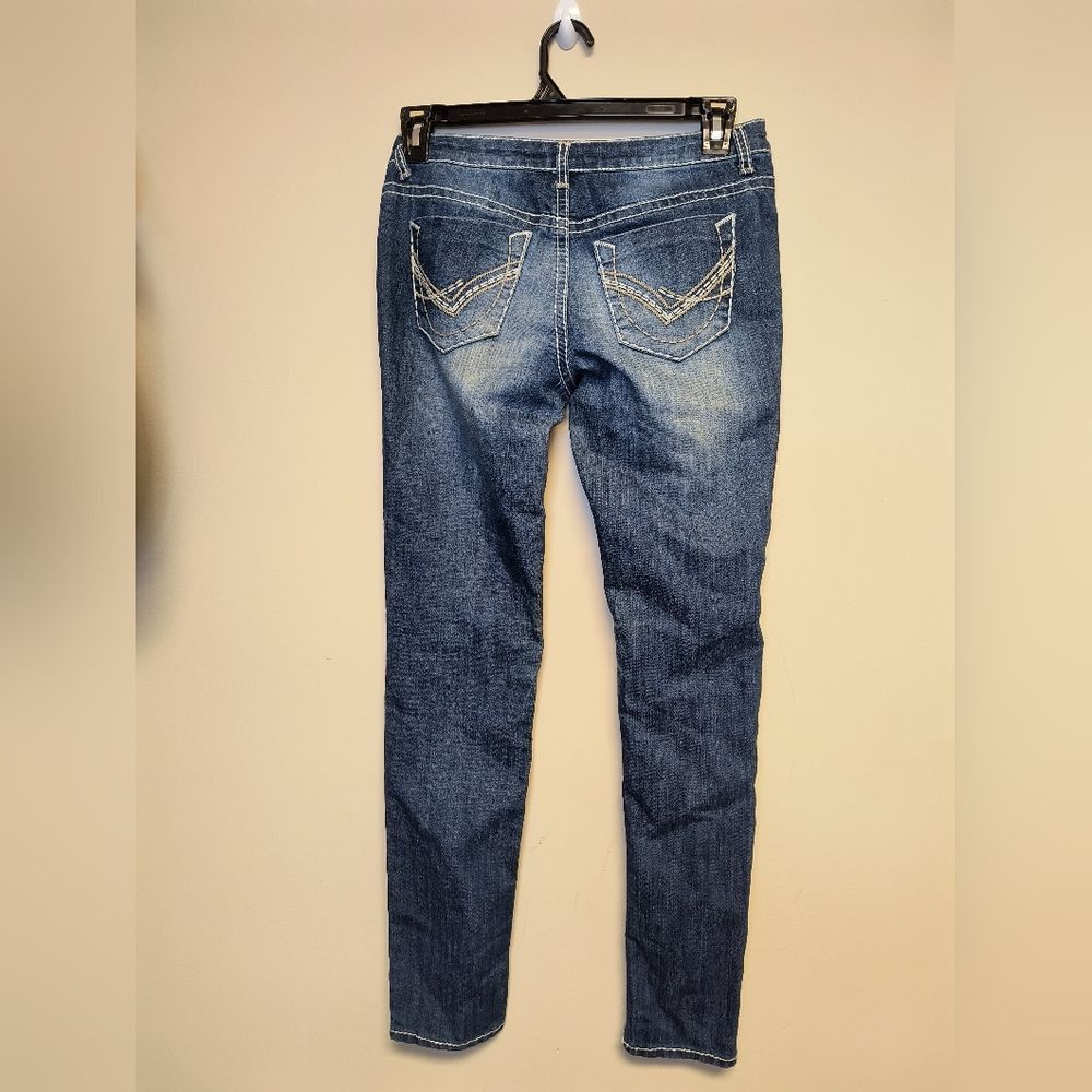 Other BONGO Blue Skinny Jeans with Whiskering Details Size 32" / US 10 / IT 46 - 4 Thumbnail