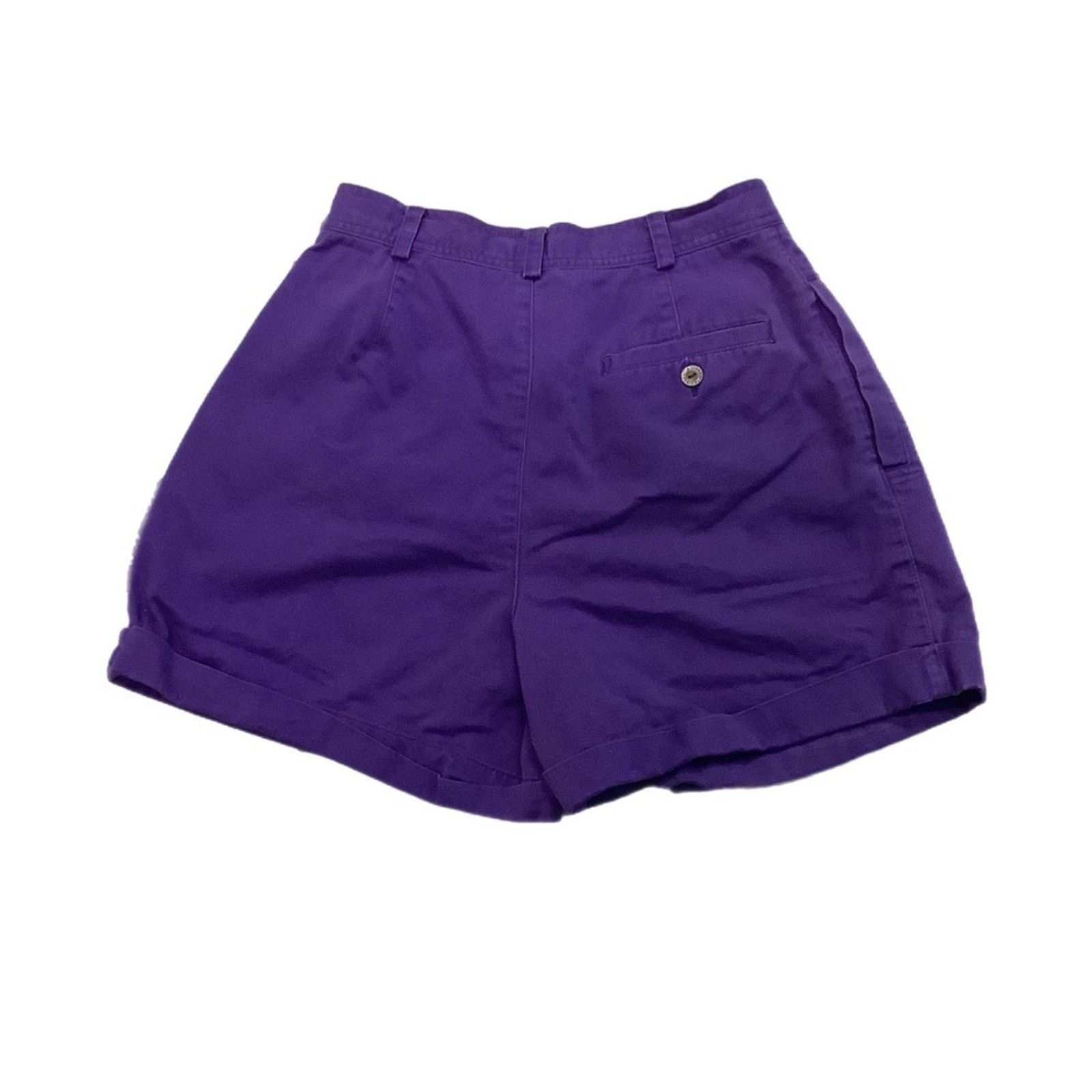 Vintage Lizsport Woman’s Pleated Purple Shorts Size 26" / US 2 / IT 38 - 2 Thumbnail