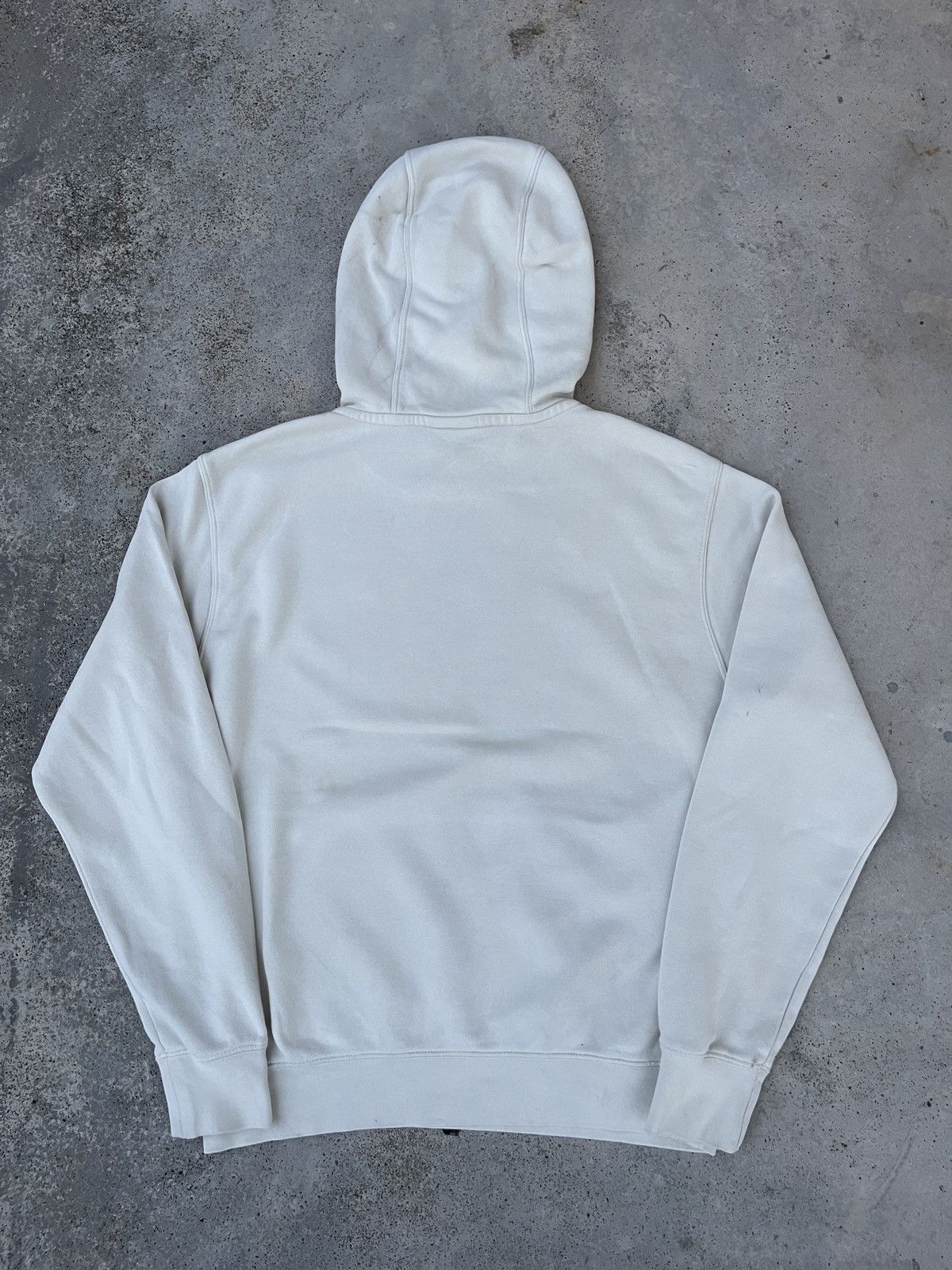 Nike × Vintage Vintage Nike Small Swoosh Cream Pullover Hoodie Size US L / EU 52-54 / 3 - 3 Thumbnail