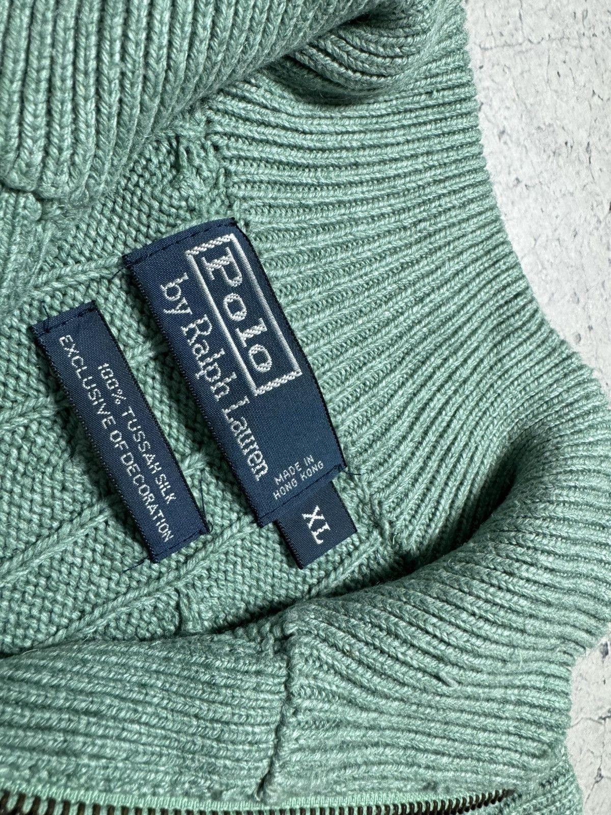 Polo Ralph Lauren Polo Ralph Lauren Cable Knit Sweater 1/4 Zip Vintage Size US XL / EU 56 / 4 - 3 Thumbnail