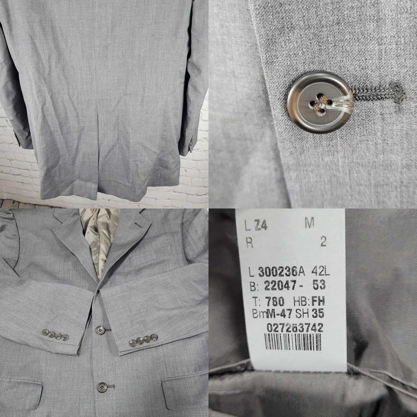 Ralph Lauren Lauren Ralph Lauren Coat Adult 42 Gray Wool Solid Notch Blazer 2 Button Sport Coat Size 42R - 9 Thumbnail