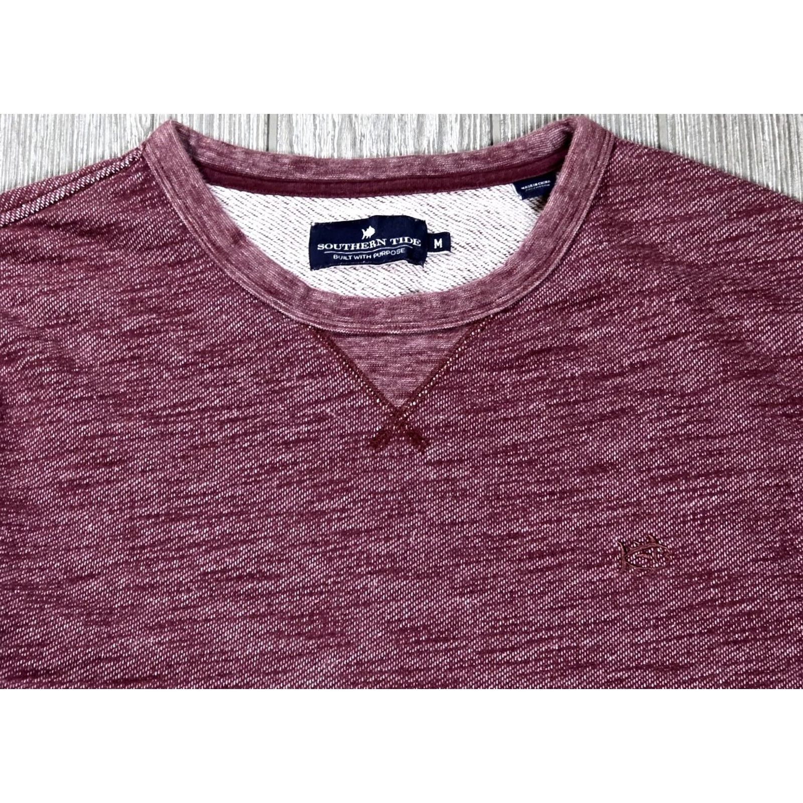 Southern Tide Southern Tide Sweatshirt Mens M Heather Maroon Crew Neck Pullover Knit Embroidered Skipjack Logo Casual All Seasons Regular Fit Shirt Clothing Size US M / EU 48-50 / 2 - 3 Thumbnail