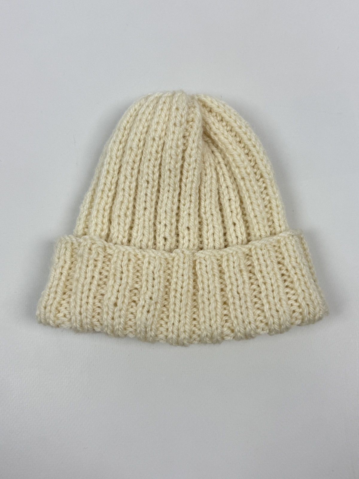 Vintage 60s 70s Vintage Aran Knit Fisherman Chunky Cuff Beanie Hat Size ONE SIZE - 4 Thumbnail