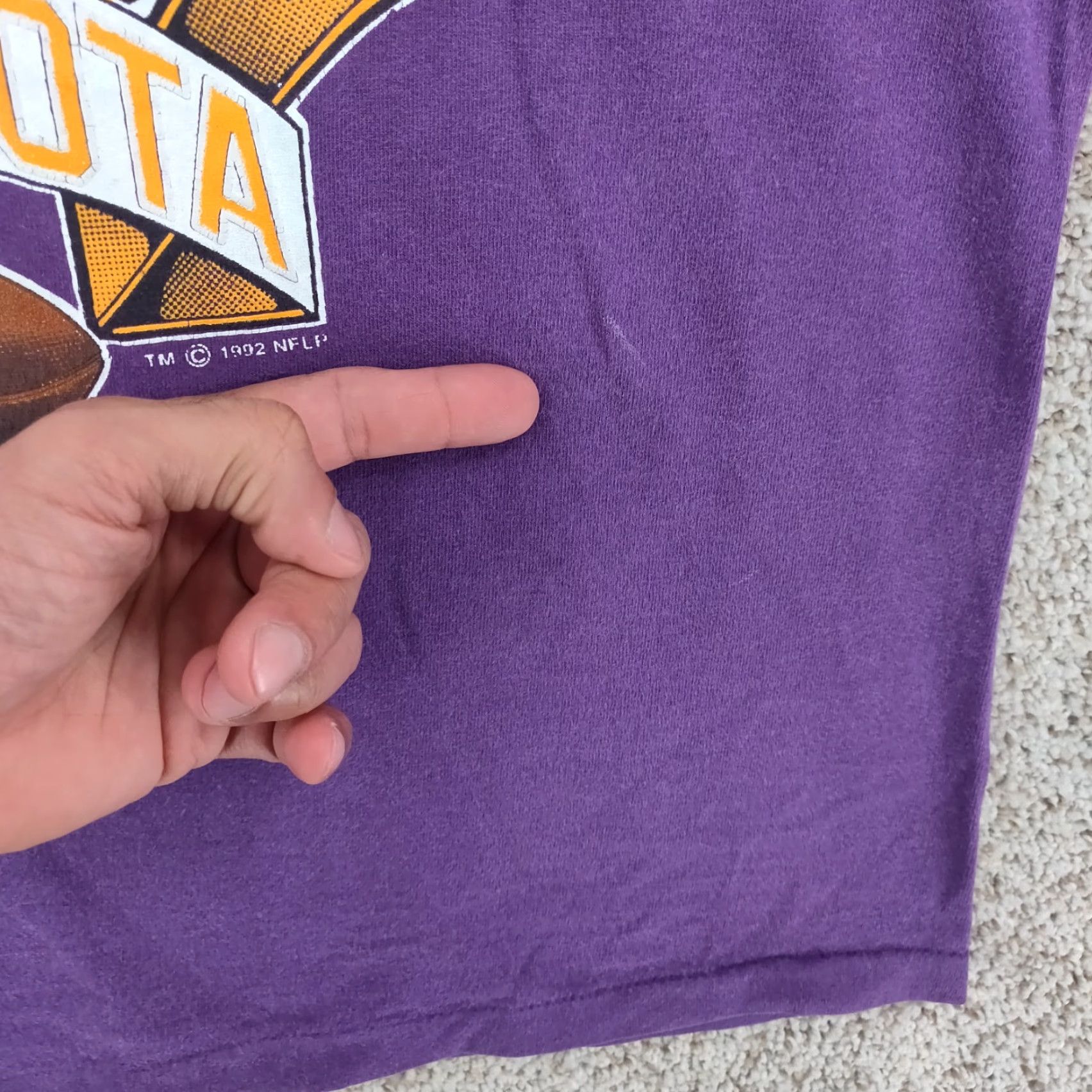 Tultex Vintage Minnesota Vikings T-Shirt Men Large Purple NFL 90s Football Cotton Logo NFL USA Size US L / EU 52-54 / 3 - 7 Thumbnail
