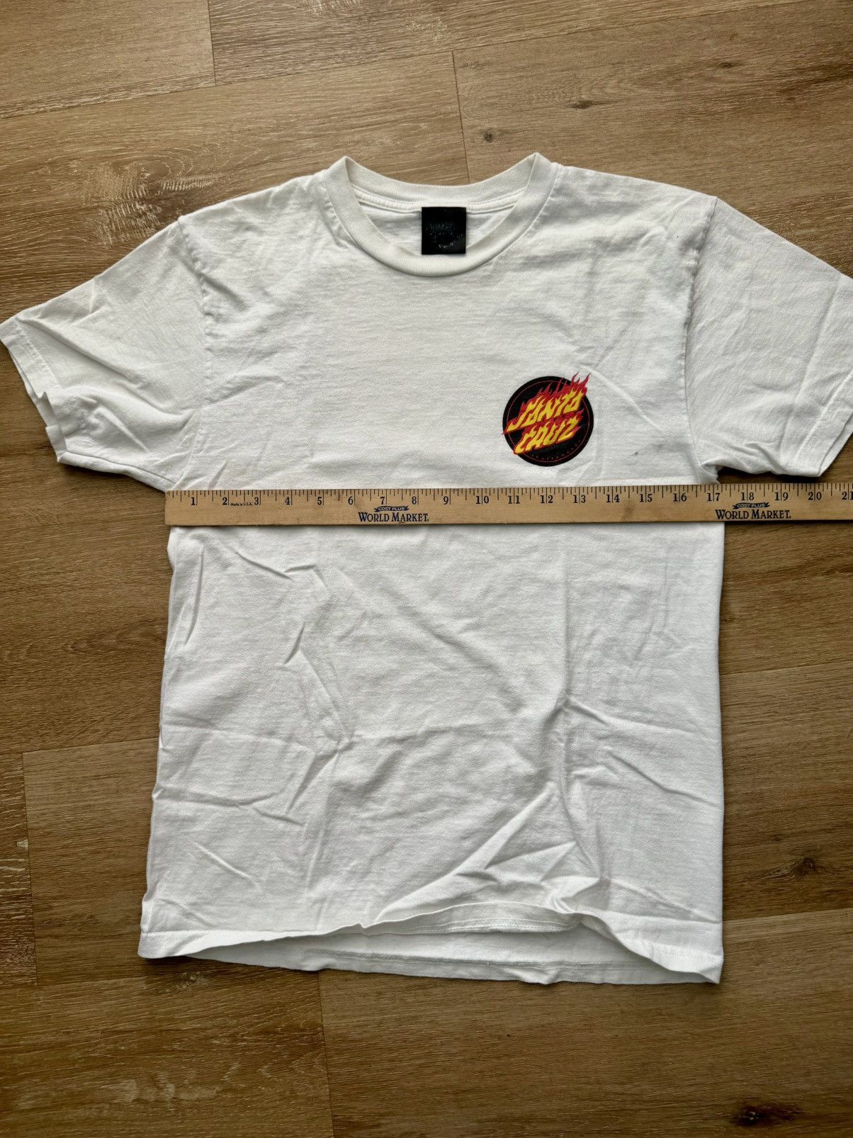 Santa Cruz Skateboards × Vintage Flaming Logo SANTA CRUZ Double Sided Skate Tshirt Medium Size US M / EU 48-50 / 2 - 14 Thumbnail
