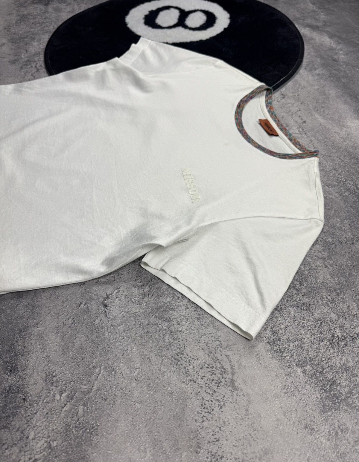 Missoni Missoni Logo T-shirt w/ Signature Space-Dye Knit Collar Size US S / EU 44-46 / 1 - 3 Thumbnail