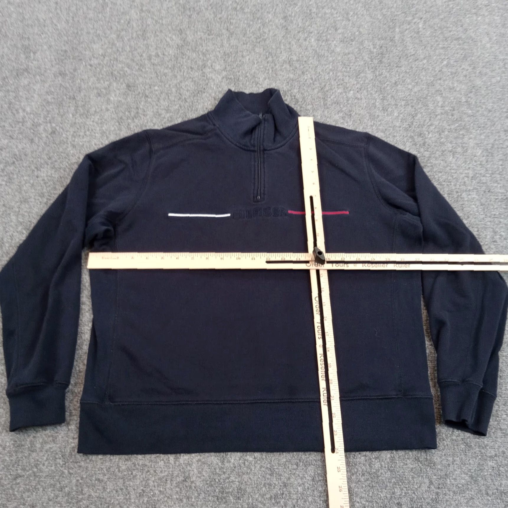 Tommy Hilfiger Tommy Hilfiger Sweater Mens Blue Extra Large 1/4 Zip Mock Neck Long Sleeve Pullover Size US XL / EU 56 / 4 - 2 Thumbnail
