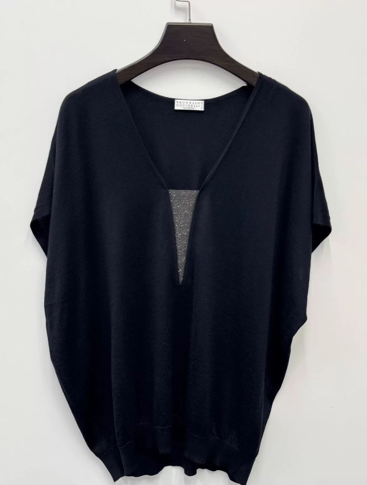 Brunello Cucinelli Brunello Cucinelli V-Neck Short-Sleeve Knit Top Size US L / EU 52-54 / 3 - 1 Thumbnail