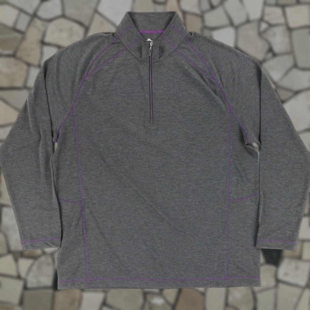 Tommy Bahama Tommy Bahama Final Score 1/2 Zip Pullover Sweatshirt Gray Men's XL Shirt Mock Long Sleeve Solid Final Score 1/2 Zip Mens XL Gray Shirt Size US XL / EU 56 / 4 - 1 Thumbnail