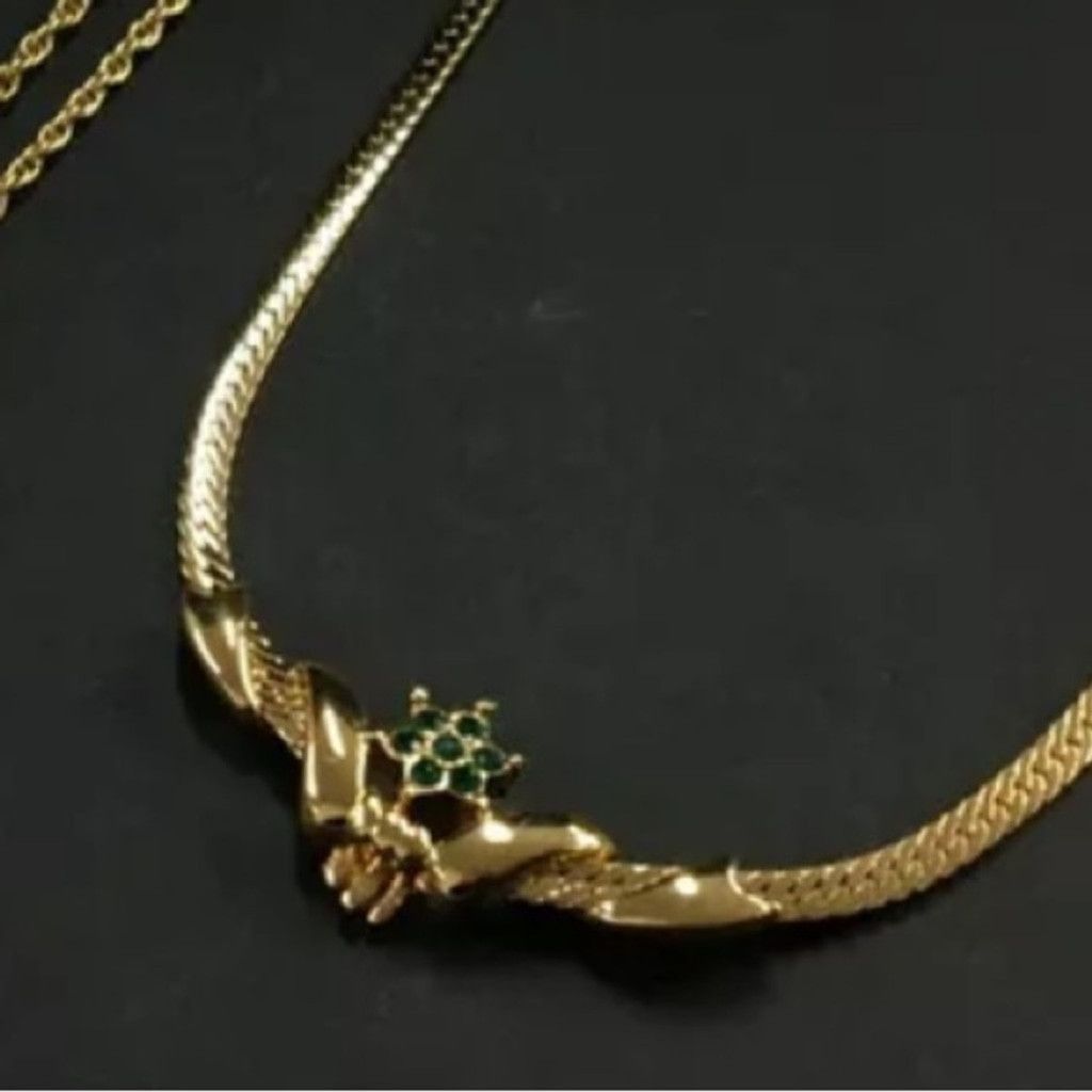 Nina Ricci Nina Ricci gold and green emerald crystal necklace Size ONE SIZE - 7 Thumbnail
