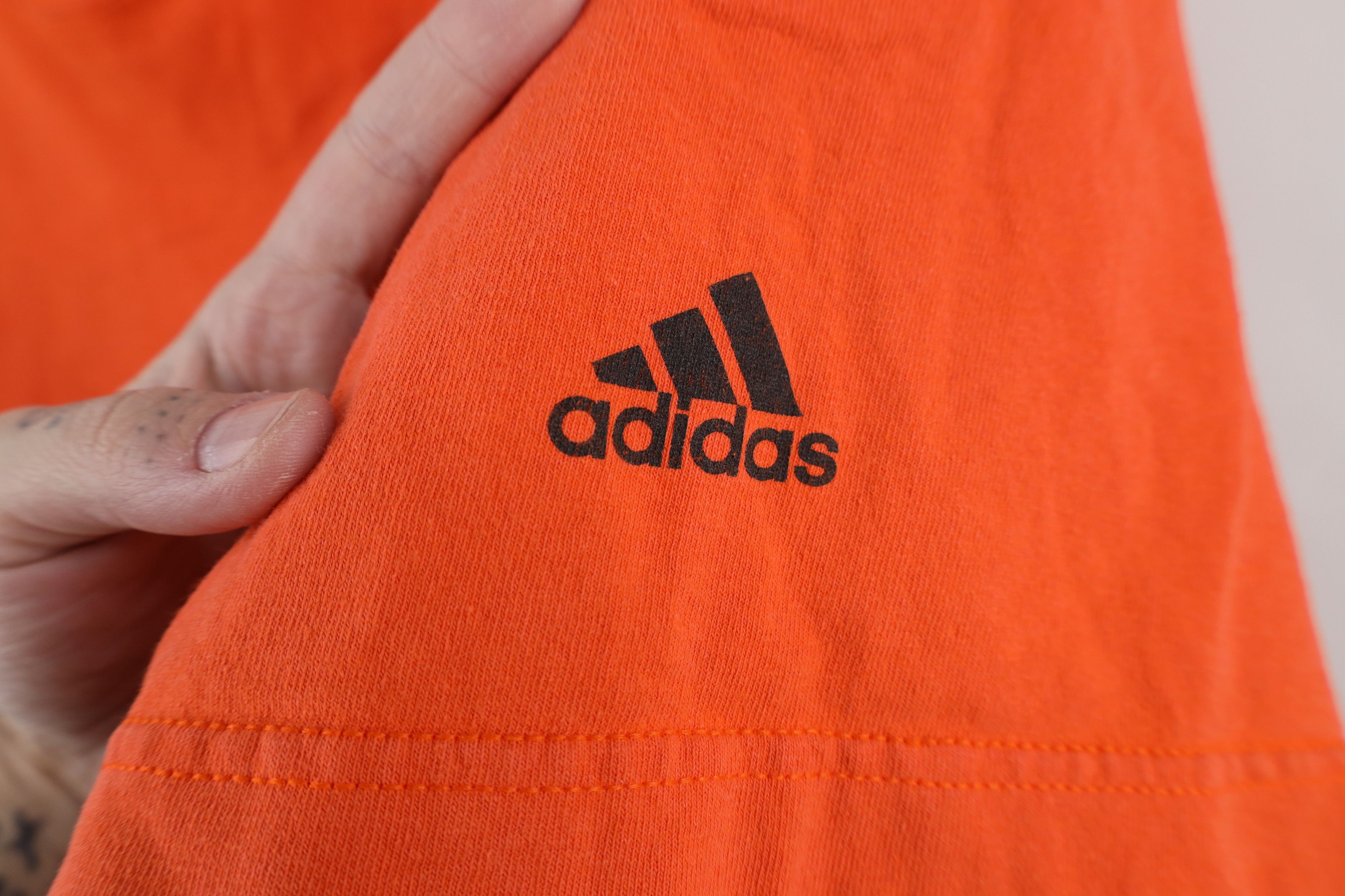 Adidas Vintage Y2K Adidas Spell Out Short Sleeve T-Shirt Orange Size US L / EU 52-54 / 3 - 4 Thumbnail