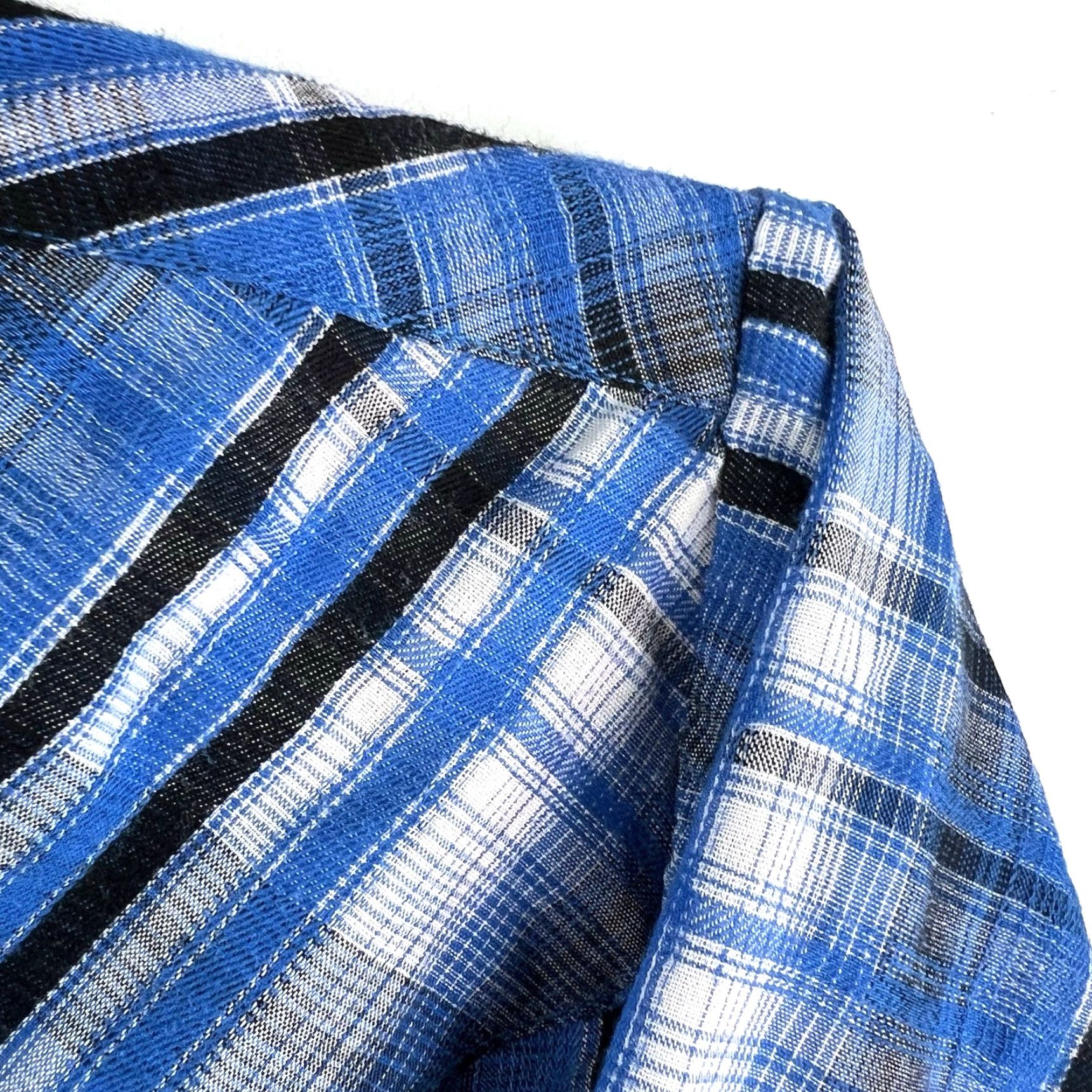 Vintage Ely Cattleman Plaid Pearl Snap Short Sleeve Shirt Mens XL Blue Shirt Size US XL / EU 56 / 4 - 2 Thumbnail