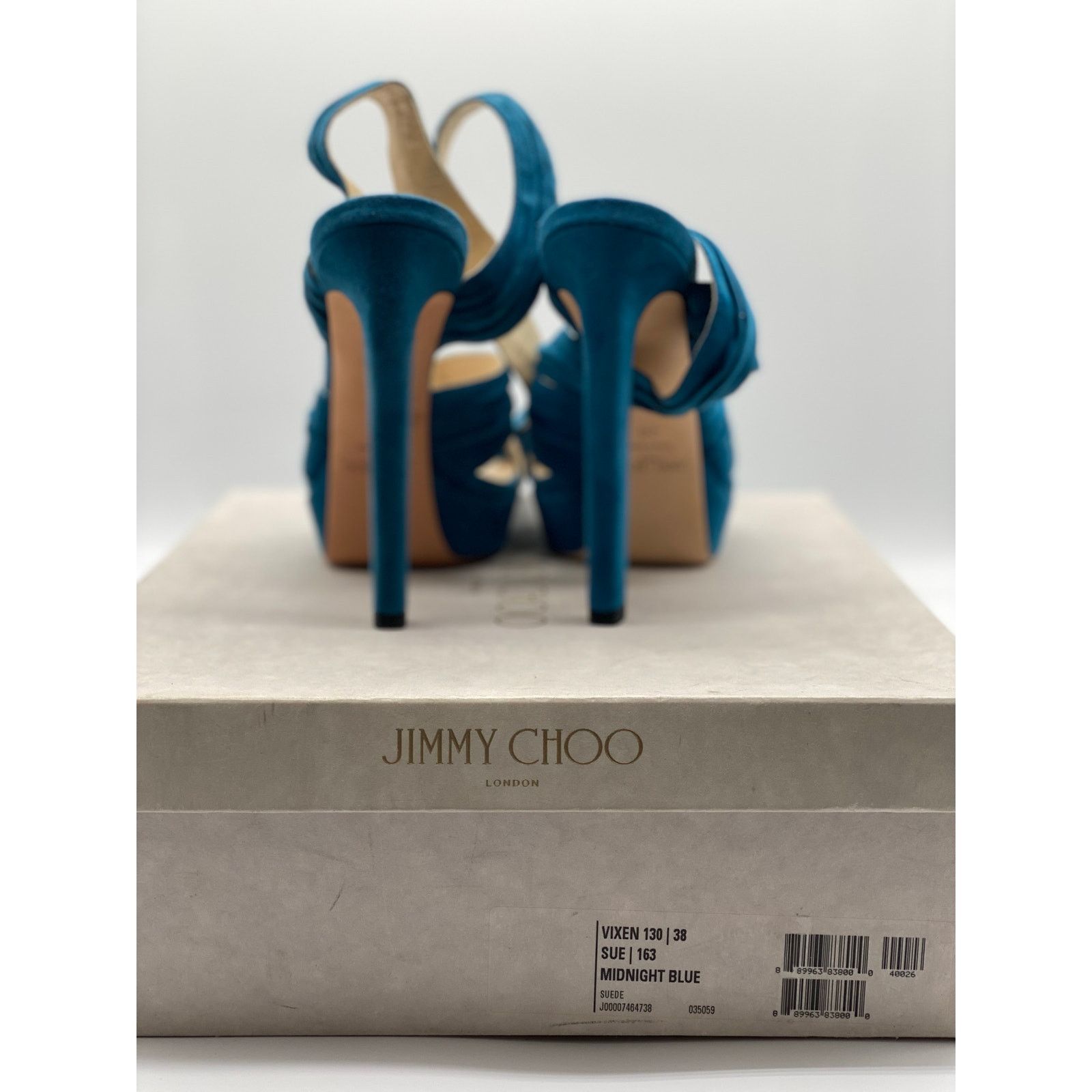 Jimmy Choo Jimmy Choo Vixen 130 Platform Sandals Midnight Blue sz 38 EU Size US 8 / IT 38 - 7 Thumbnail