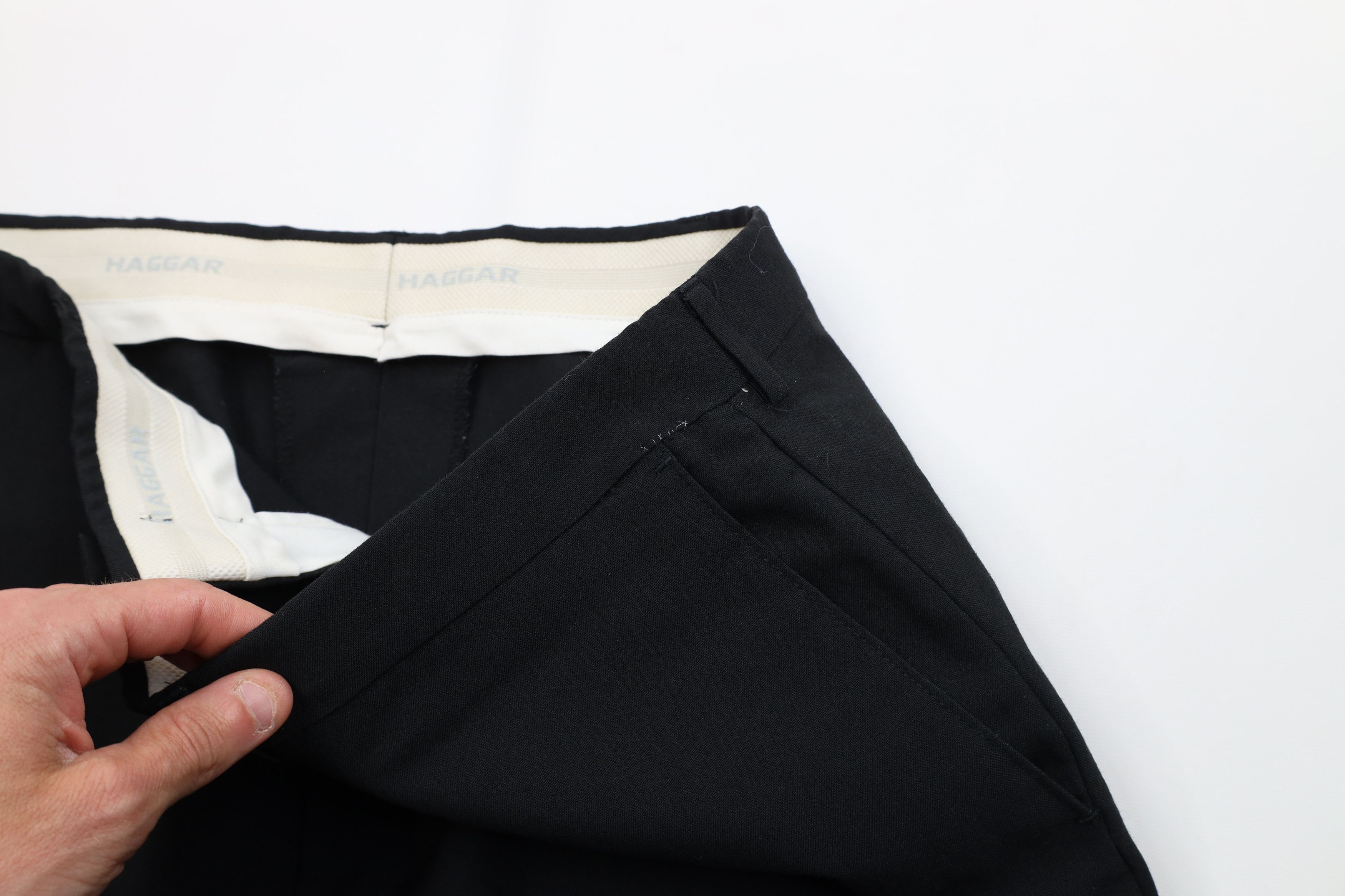 Vintage Vintage 90s Streetwear Flared Wide Leg Chino Pants Black Size US 42 / EU 58 - 7 Thumbnail