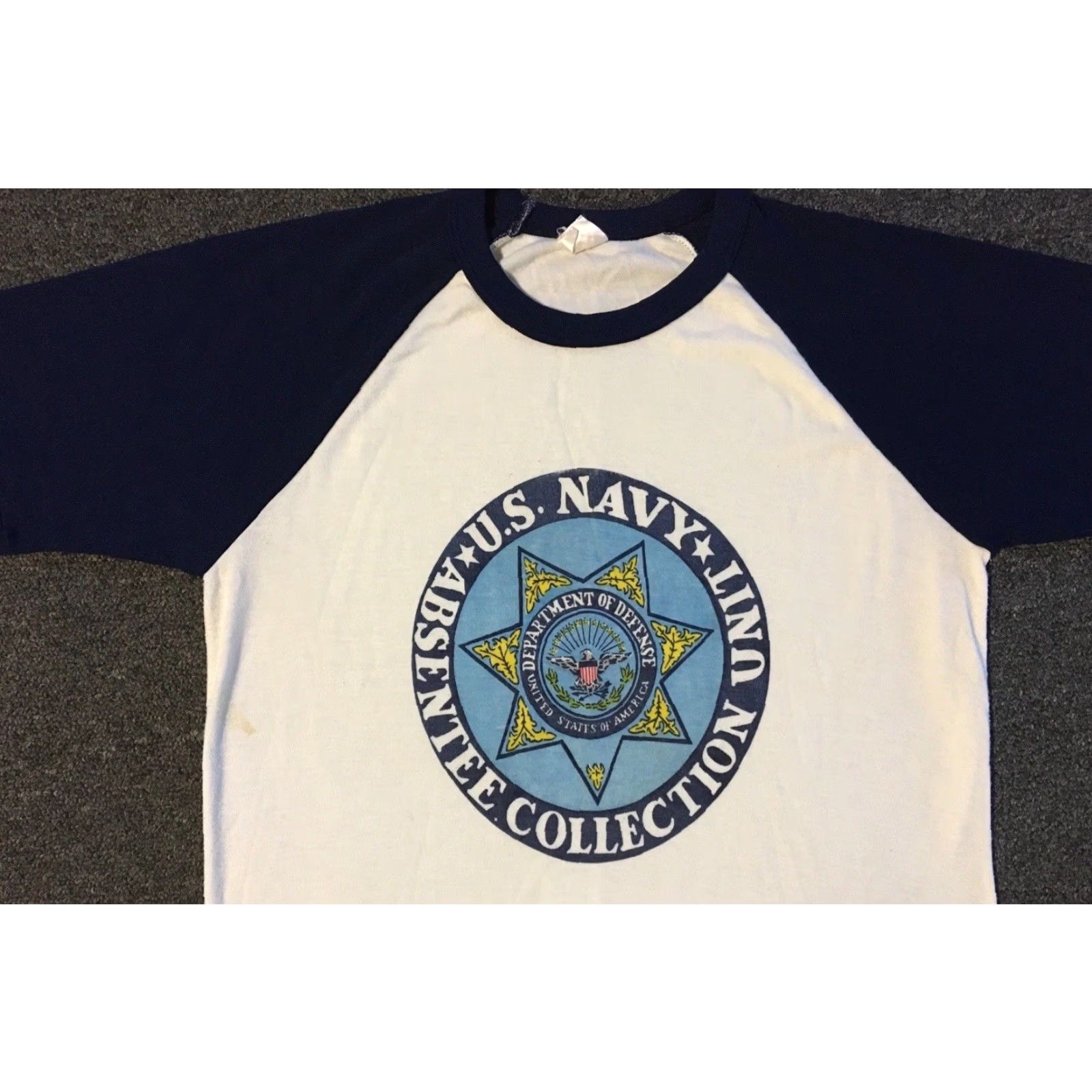 Vintage VINTAGE US NAVY Unit T-Shirt S Blue 80s 70s Grunge Military Absentee Collection Single Stitch Mens Graphic Tee Size US S / EU 44-46 / 1 - 7 Thumbnail