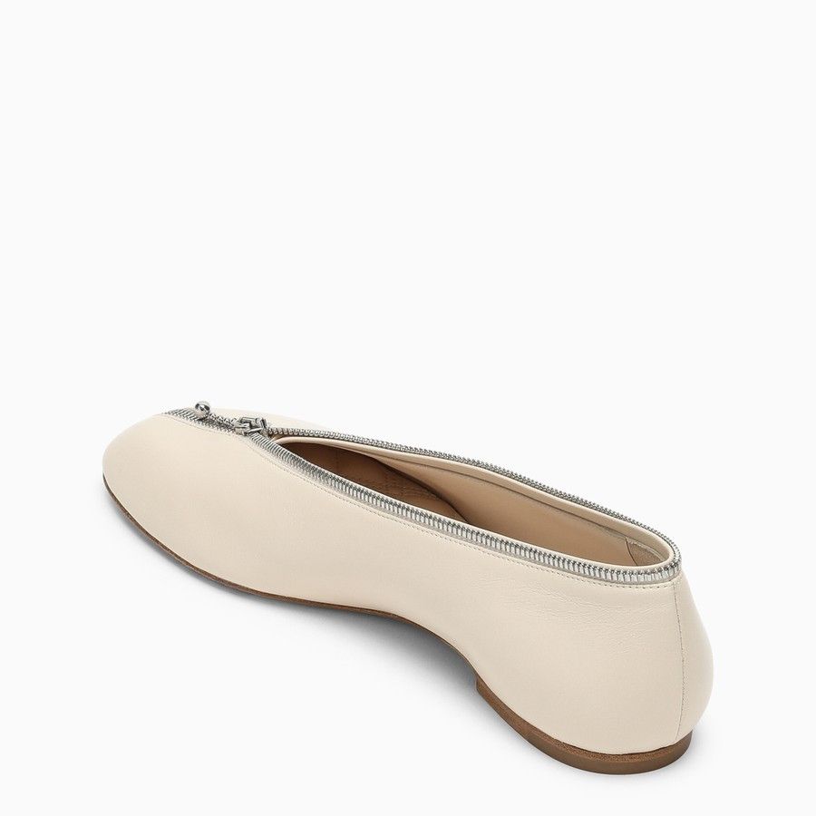 Burberry o1d2blof0824 Leather Zip Ballerina in Beige Size US 10 / IT 40 - 4 Thumbnail