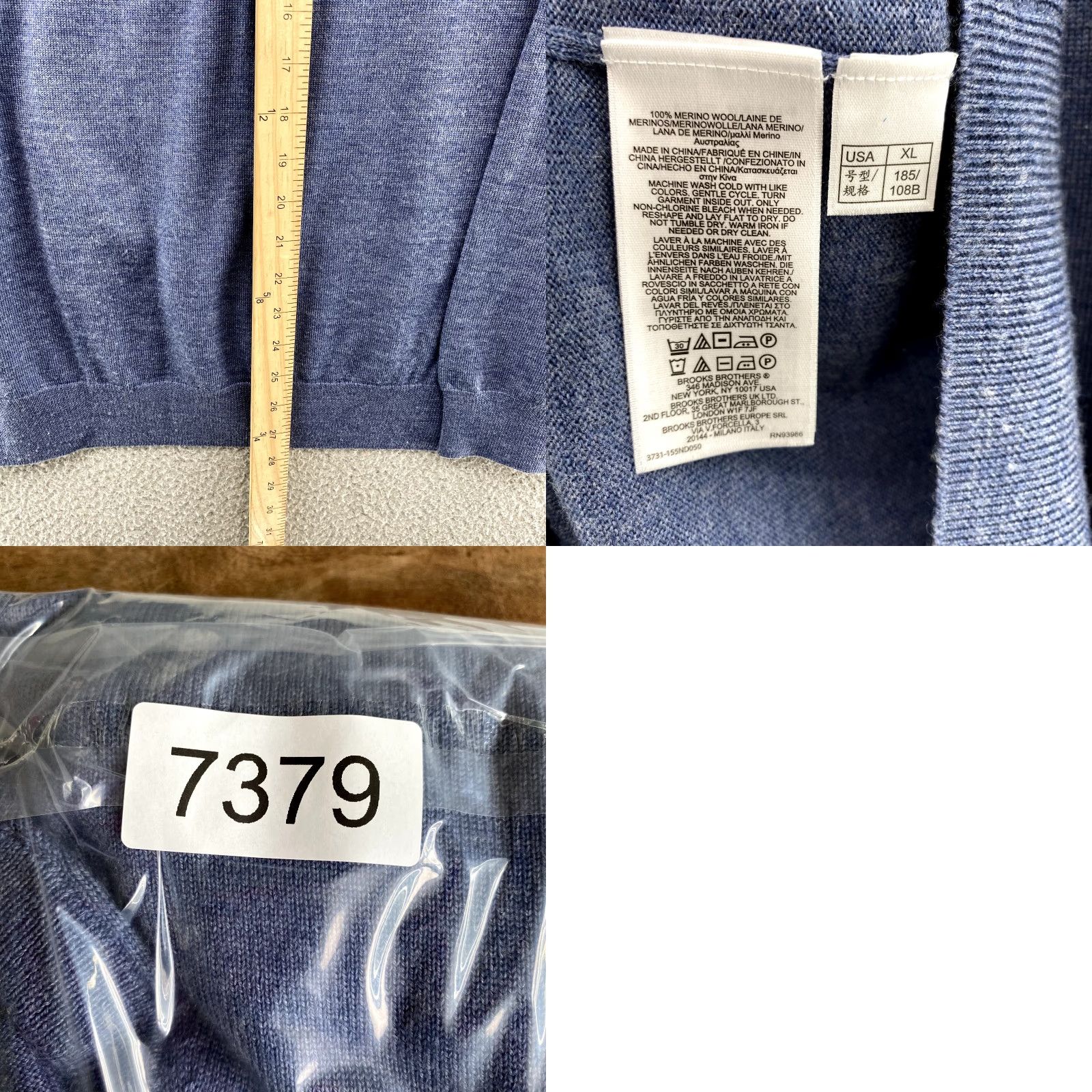 Brooks Brothers Brooks Brothers Sweater Men XL Blue V-Neck Extra Fine Merino Wool Knit Preppy 90s Size US XL / EU 56 / 4 - 8 Thumbnail