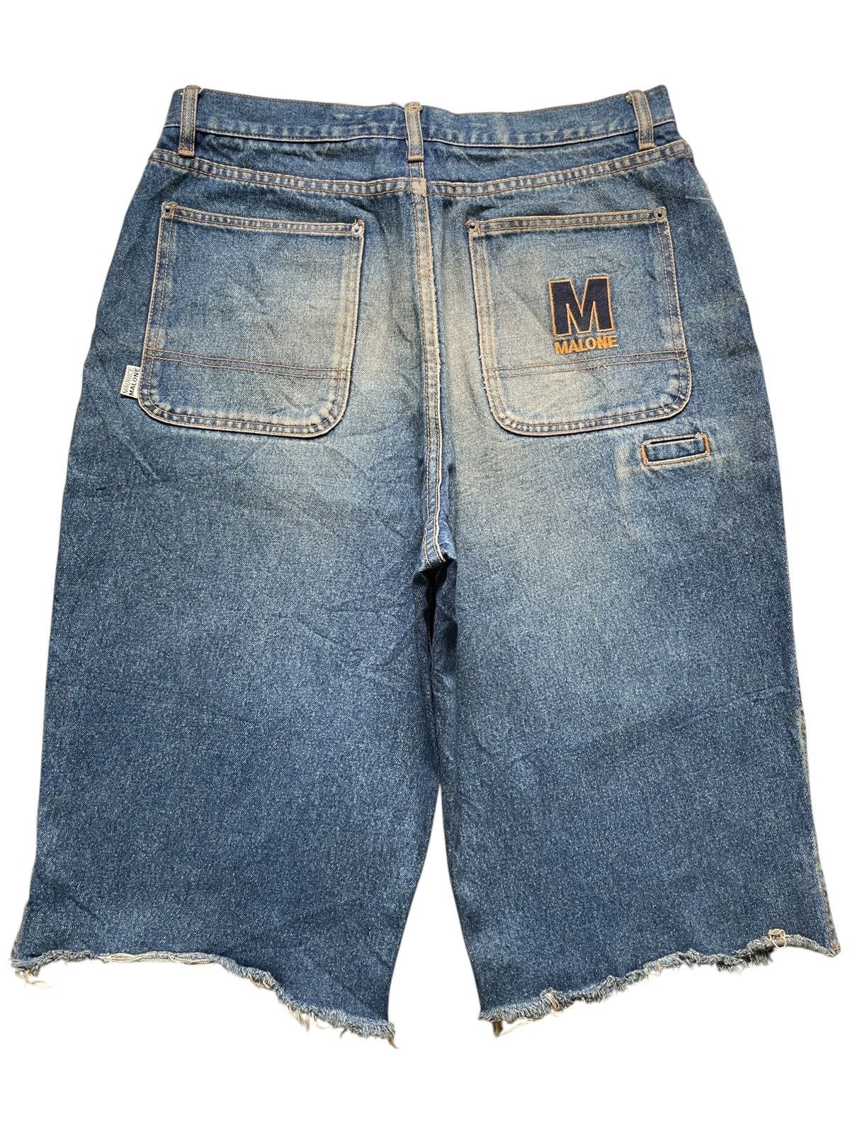 Japanese Brand Vintage Japanese Brand Mud Wash Distress Loose Jean Shorts Size US 34 / EU 50 - 2 Thumbnail