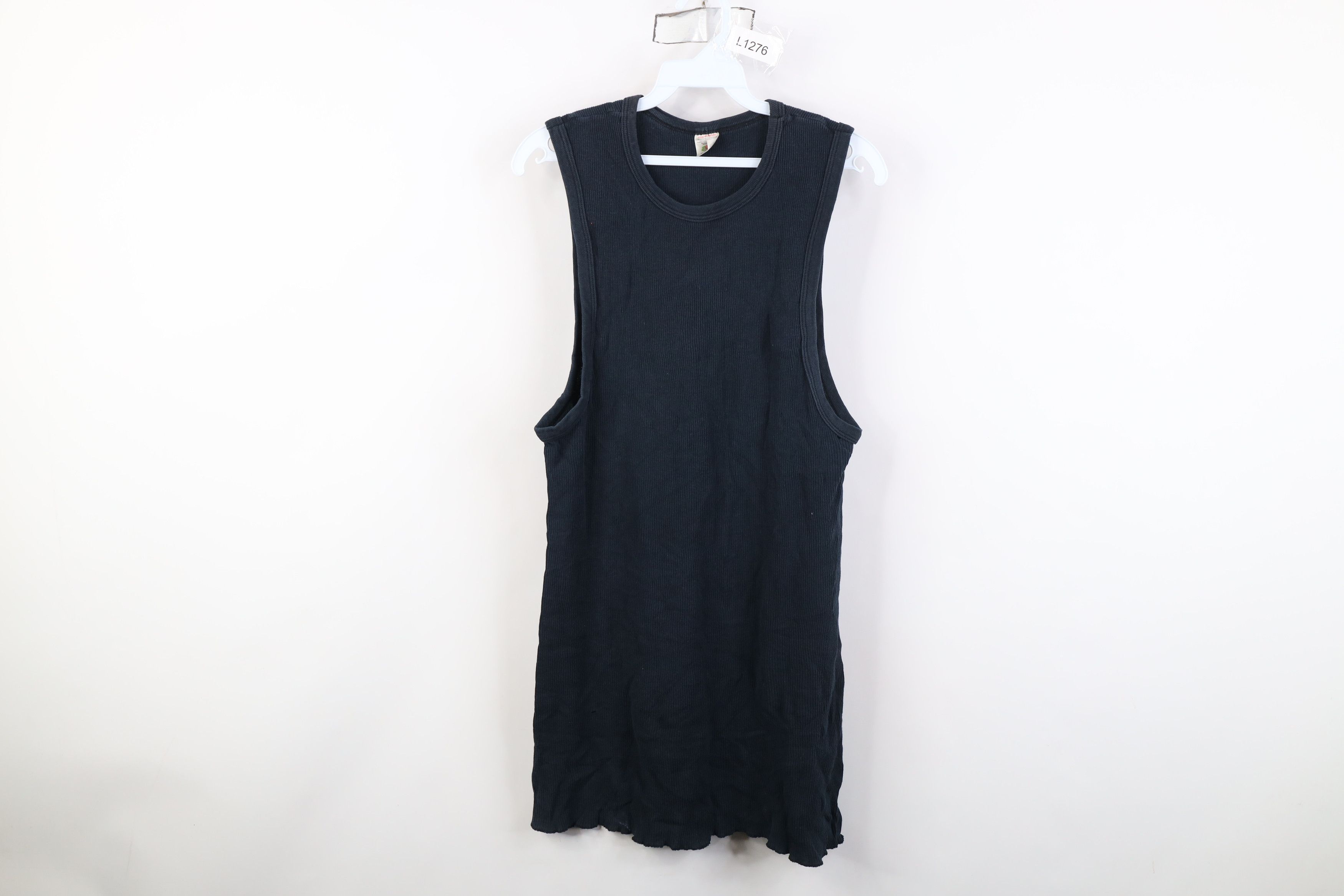 Vintage Vintage 90s Streetwear Ribbed Knit Wife Beater Tank Top Size US XL / EU 56 / 4 - 1 Thumbnail