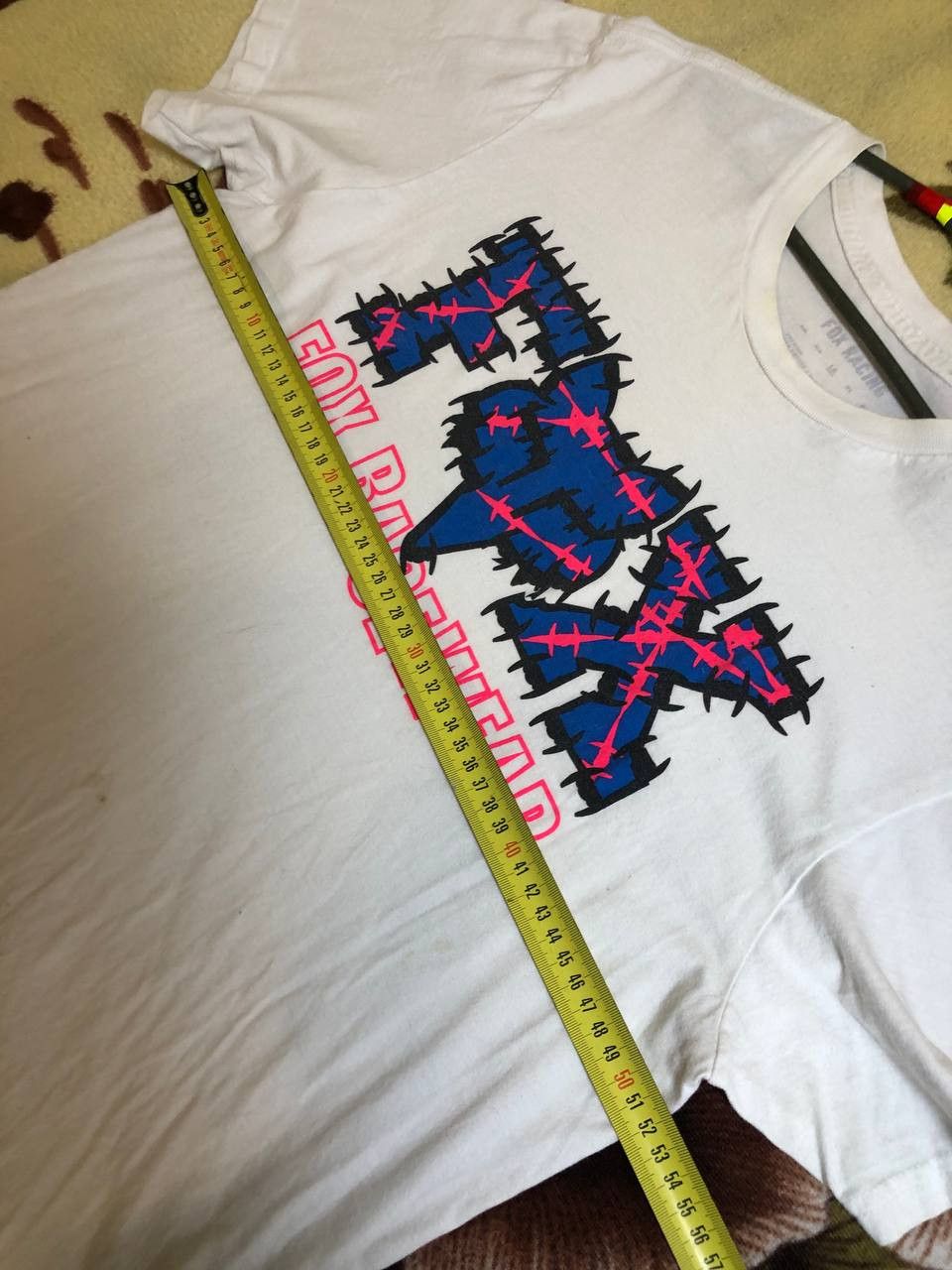 Fox Racing Streetwear T-Shirt White Big Print Fox Racing logo Crazy Y2K Size US L / EU 52-54 / 3 - 8 Thumbnail