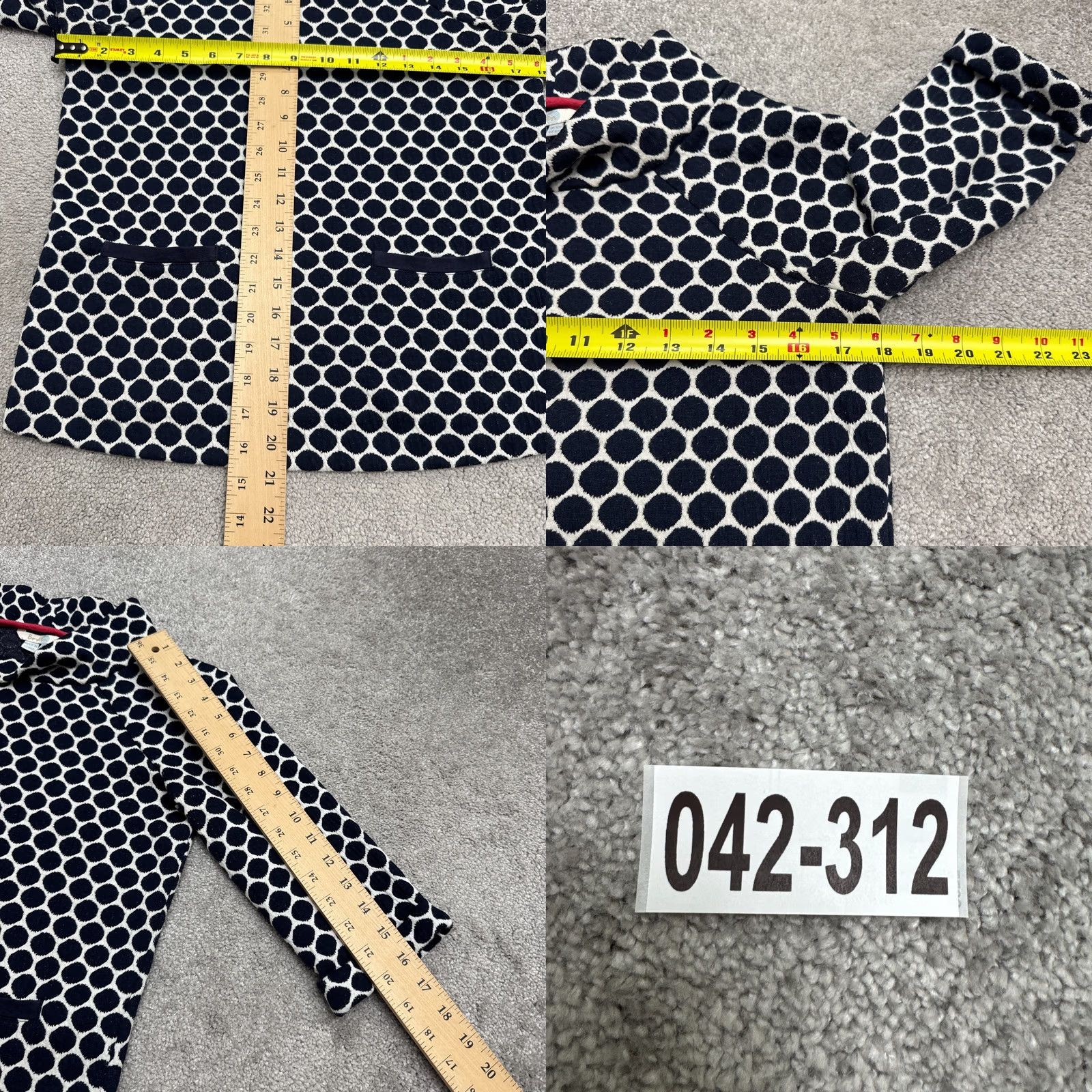 Boden Boden Funnel Neck Top Women 6P Blue White Polka Dot Pocket Casual Textured Blouse Size M / US 6-8 / IT 42-44 - 9 Thumbnail