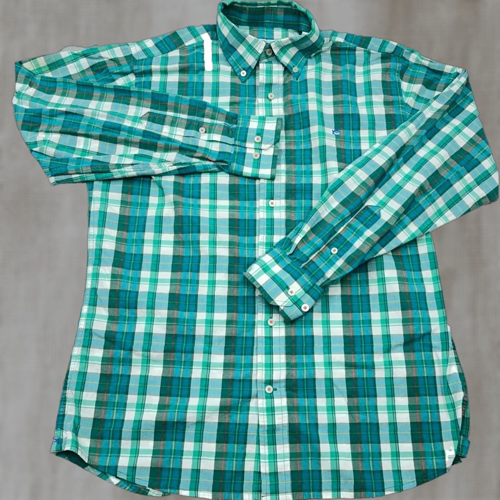 Southern Tide Southern Tide Shirt Men Medium Green Plaid Button-Up Poplin Dress Casual Fish Size US M / EU 48-50 / 2 - 1 Thumbnail