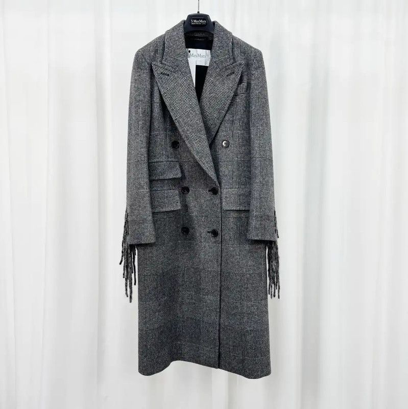 Max Mara MaxMara Women's Gray Wool Double-Breasted Coat 0089 Size XS / US 0-2 / IT 36-38 - 1 Thumbnail