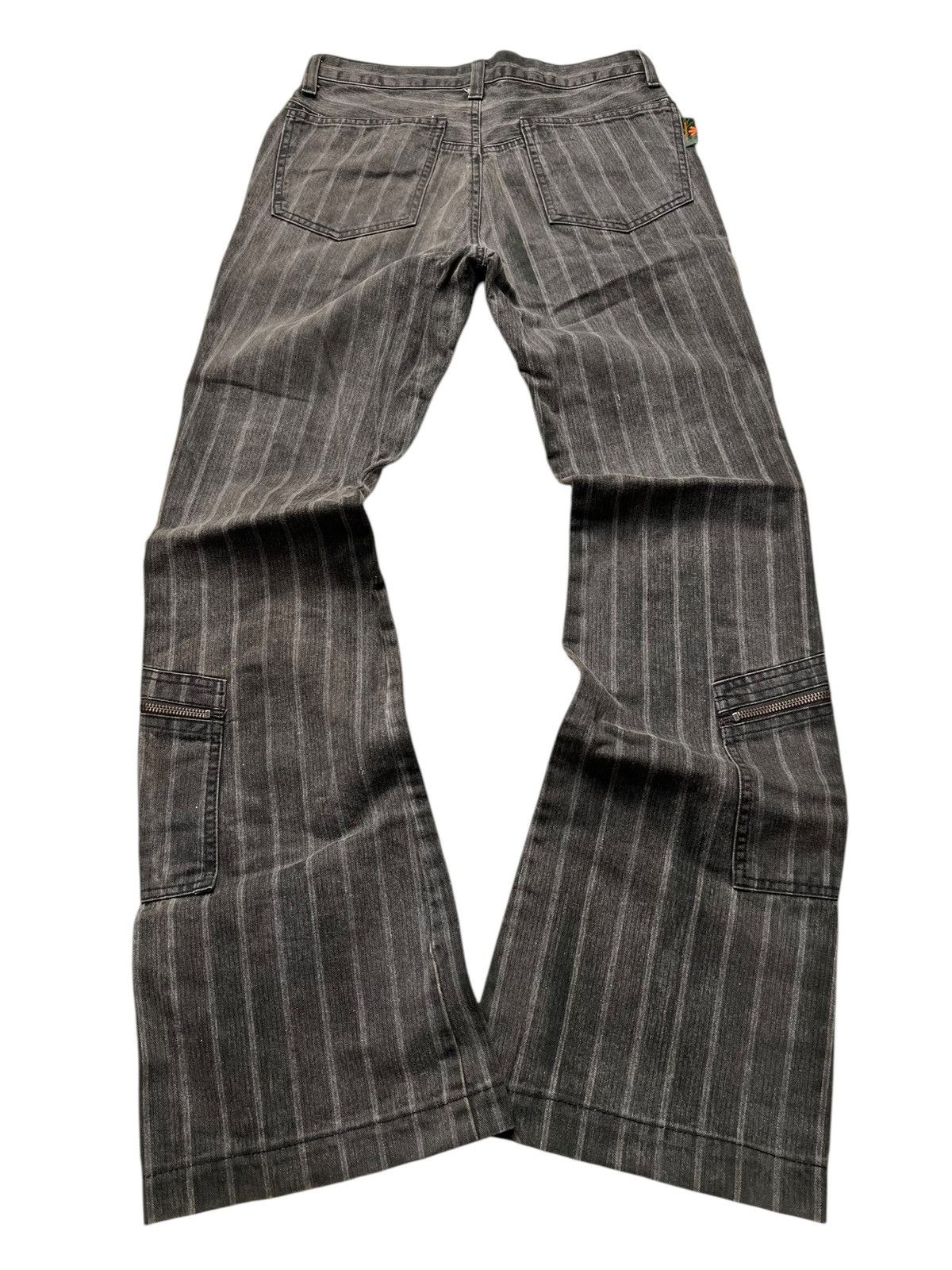 If Six Was Nine × Japanese Brand × Le Grande Bleu (L.G.B.) Vintage 291295 Homme flared black faded Cargo pants Size US 27 - 2 Thumbnail