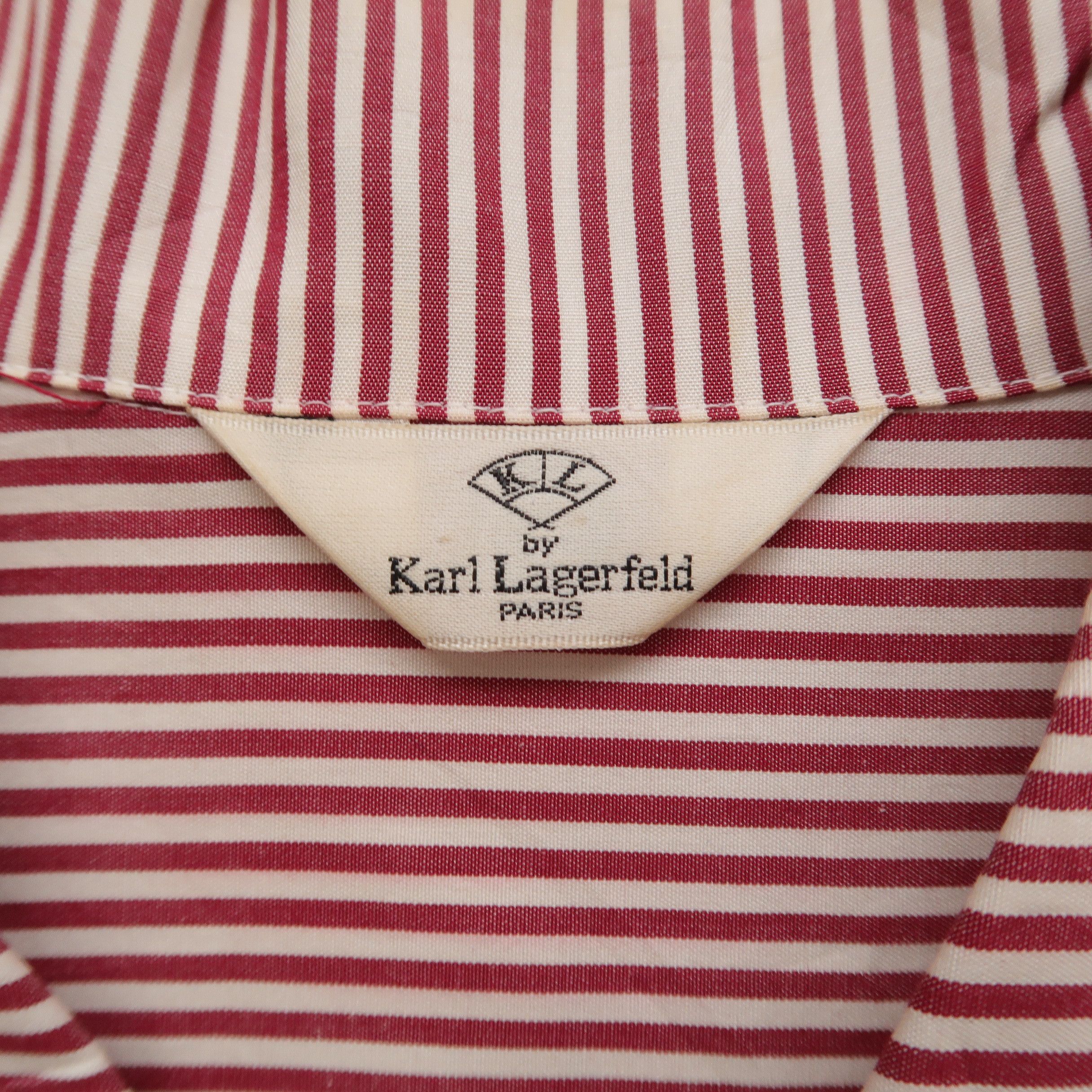 Japanese Brand 1990s Karl Lagerfeld Stripe Party Shirt Laces Size US M / EU 48-50 / 2 - 4 Thumbnail