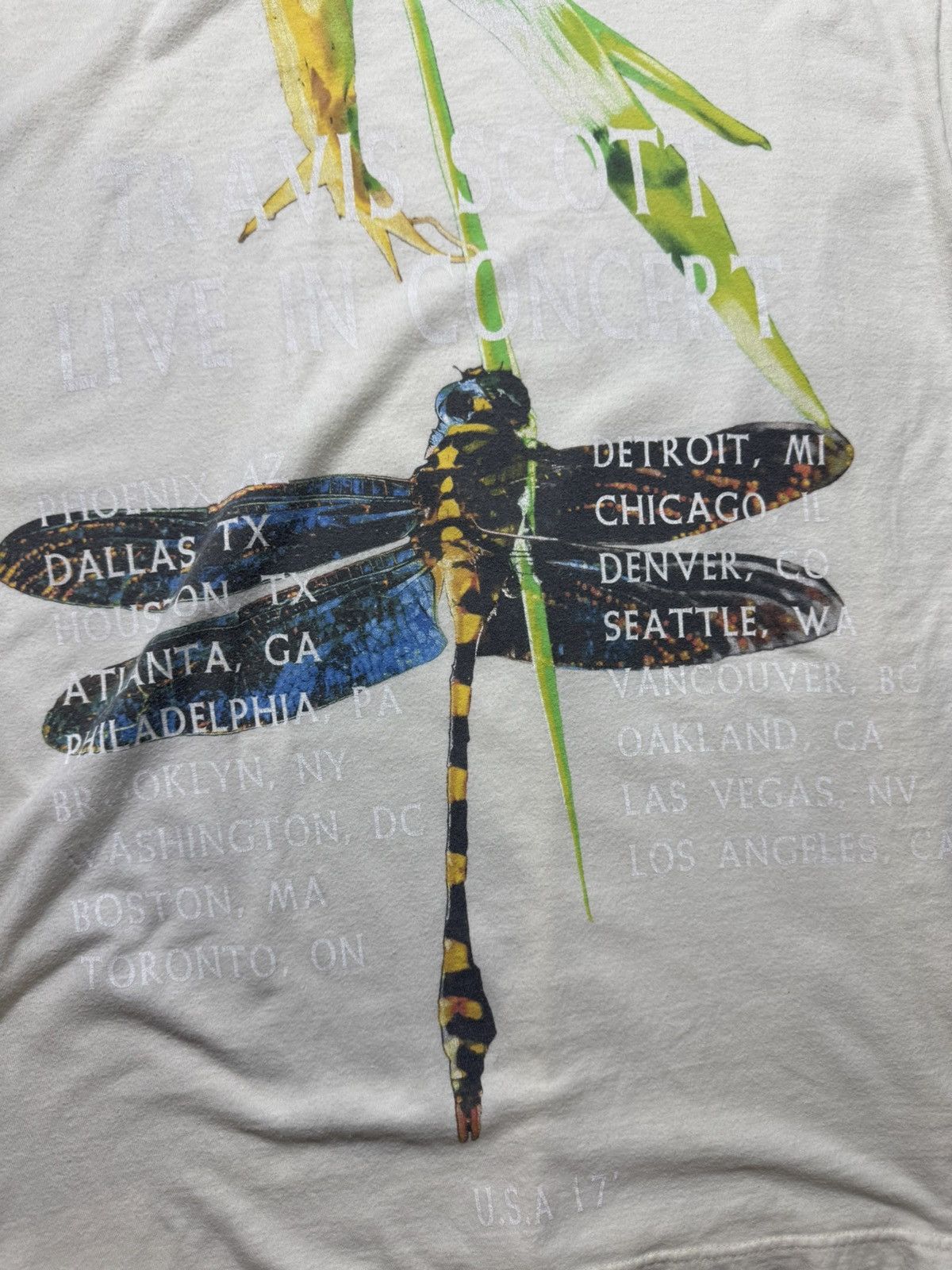 Travis Scott Travis Scott Seeing Is Believing Tour Dragonfly Cream Tee Size US XL / EU 56 / 4 - 6 Thumbnail