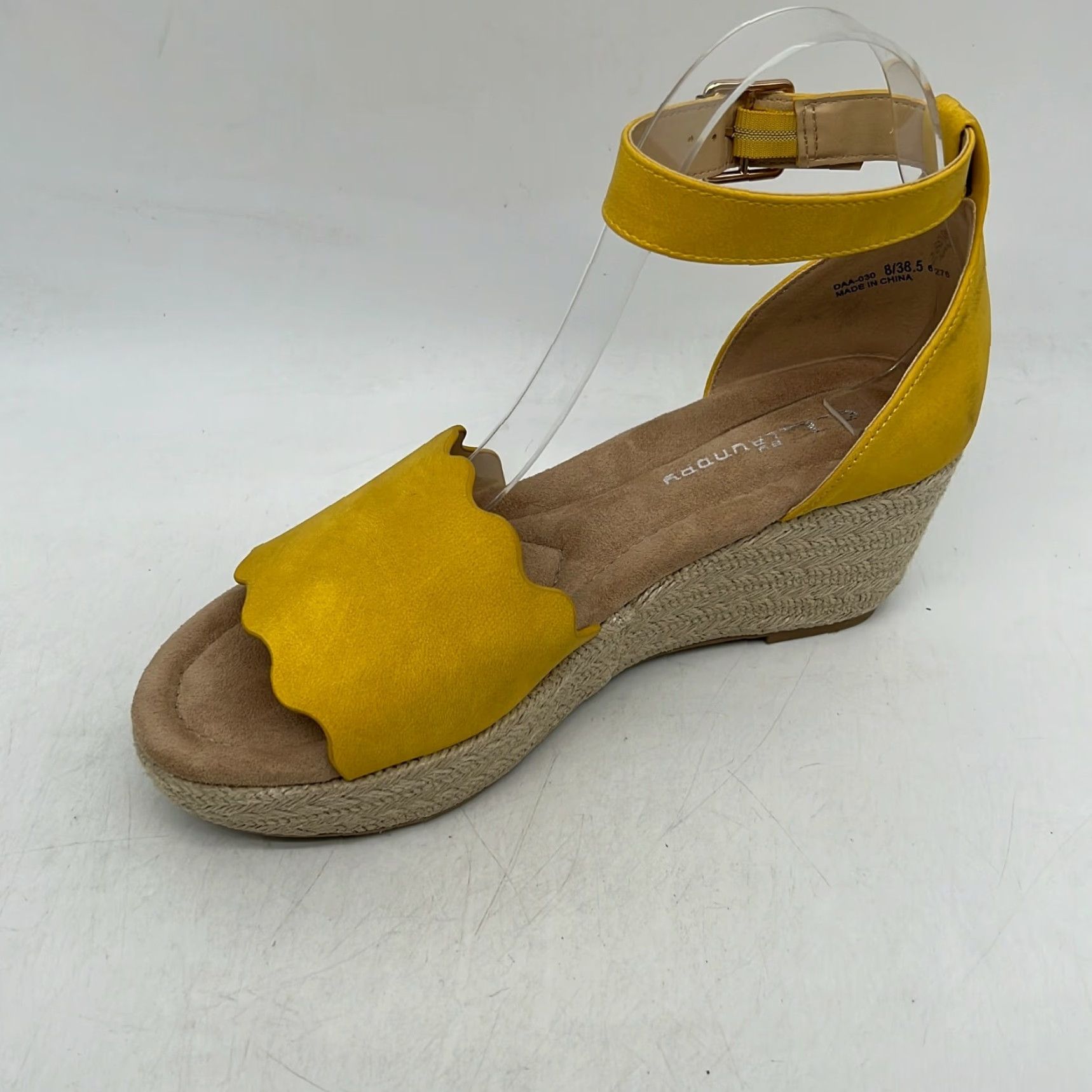 Chinese Laundry CL By Chinese Laundry Yellow Slingback Wedge Heel Sandal Size 9.5 - Espadrille, Buckle, Designer, Women Size US 9.5 / IT 39.5 - 3 Thumbnail