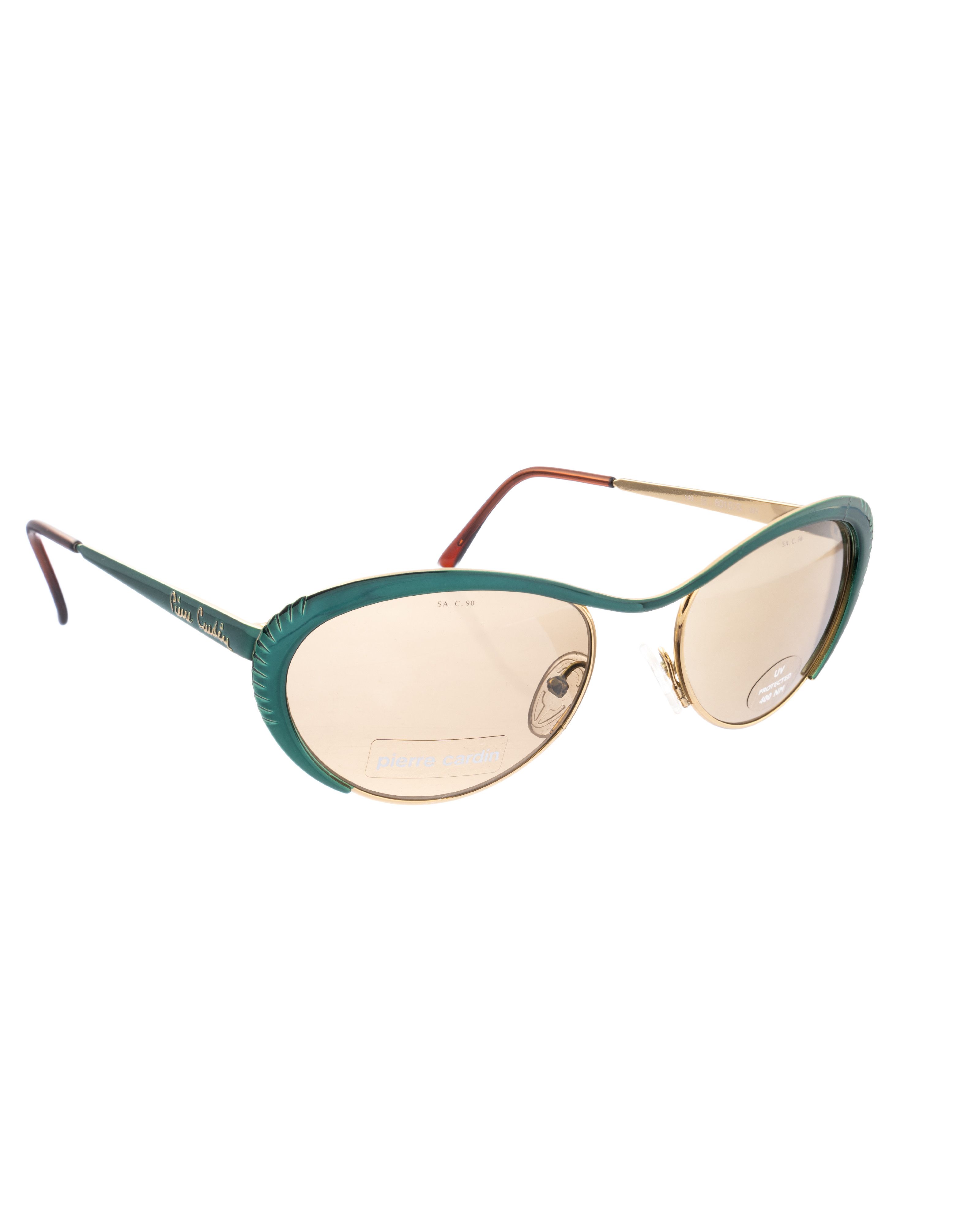 Pierre Cardin Pierre Cardin 00s Green Cat Eye Sunglasses Size ONE SIZE - 2 Thumbnail
