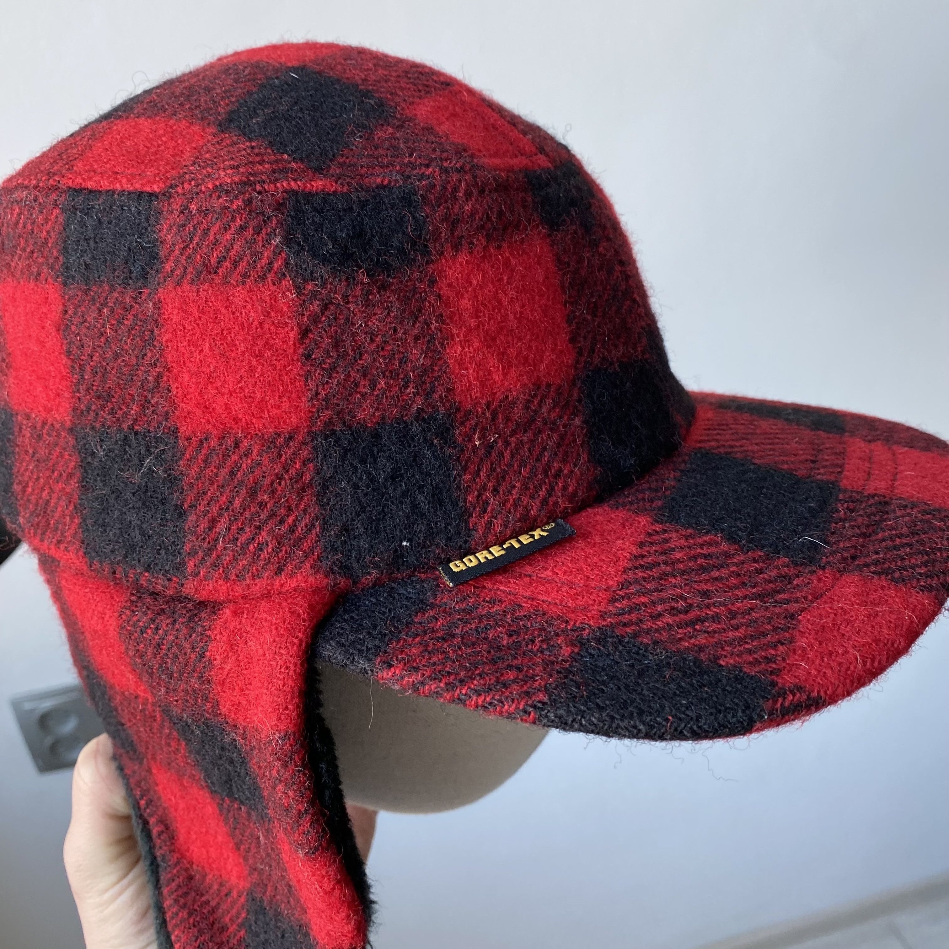 L.L. Bean Vintage 90s L.L. Bean Gore-Tex Winter Hat Cap Wool Plaid Size ONE SIZE - 3 Thumbnail