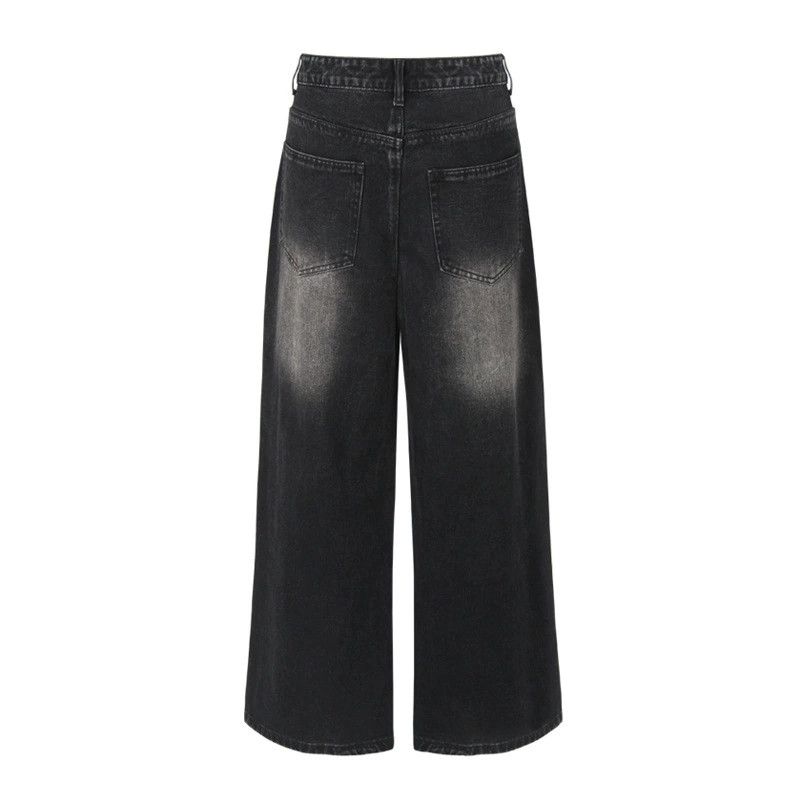 Japanese Brand × Jean Men's punk retro distressed washed wide-leg ripped jeans Size US 32 / EU 48 - 2 Thumbnail