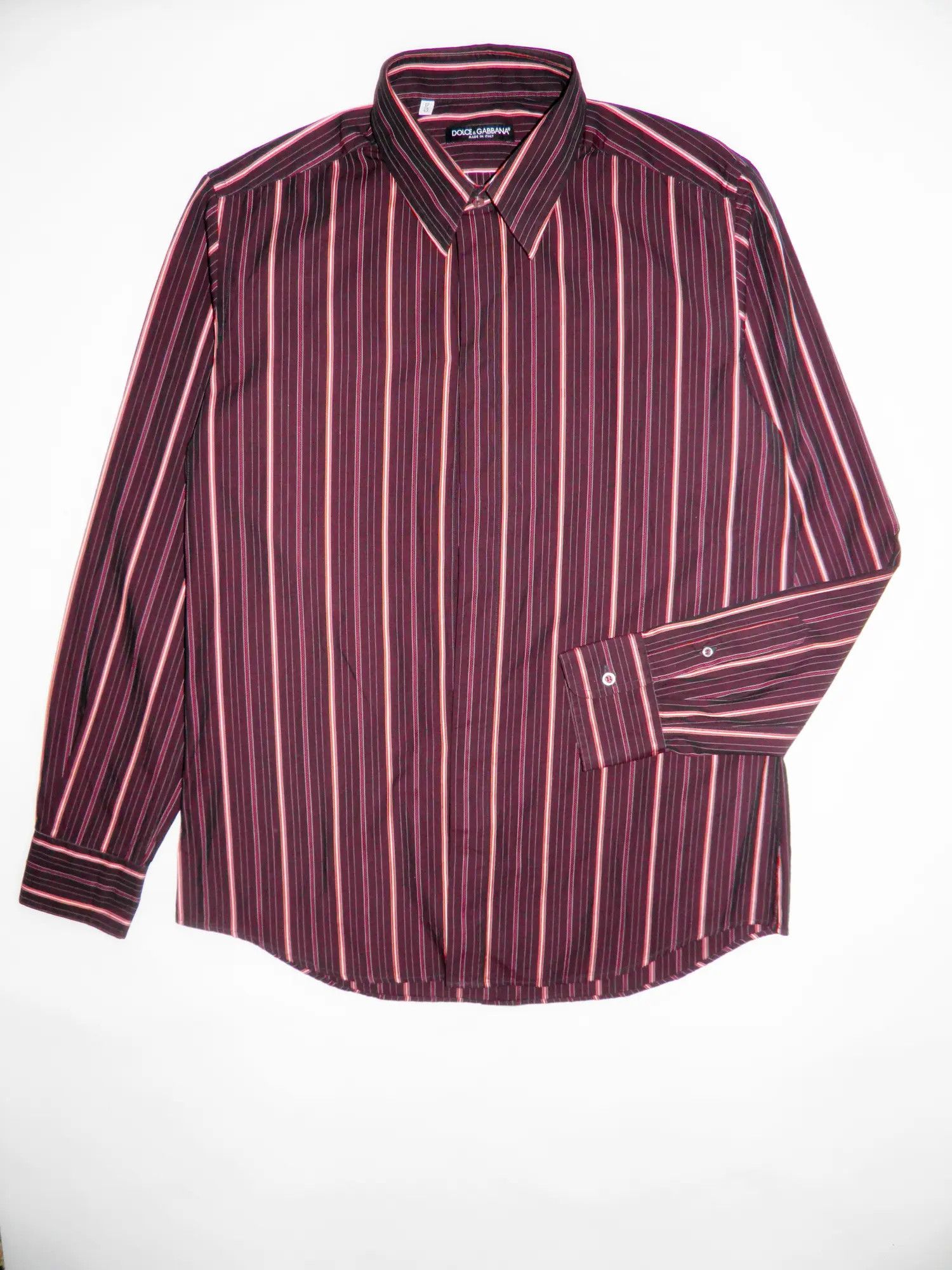 Dolce & Gabbana Dolce & Gabbana Striped Classic Red Vintage Shirt Size US L / EU 52-54 / 3 - 4 Thumbnail