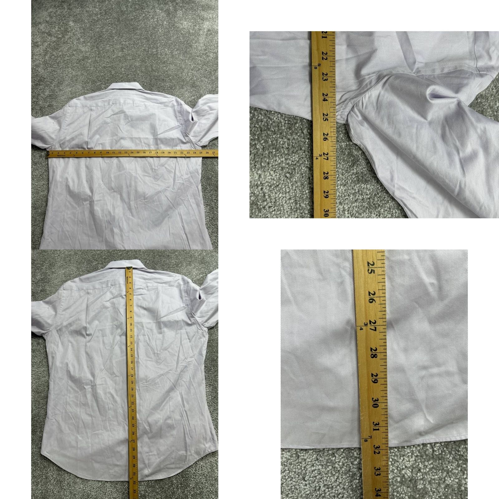 Hugo Boss Hugo Boss Dress Shirt Men 16 Gray Pleated Button Up Business Sharp Fit Cotton Size 42R - 8 Thumbnail