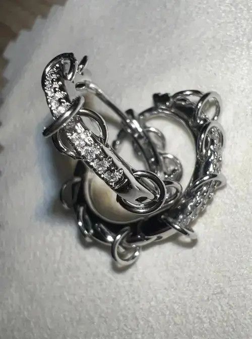 Other CZ Zircon Circle Hoop Earring Size ONE SIZE - 3 Thumbnail