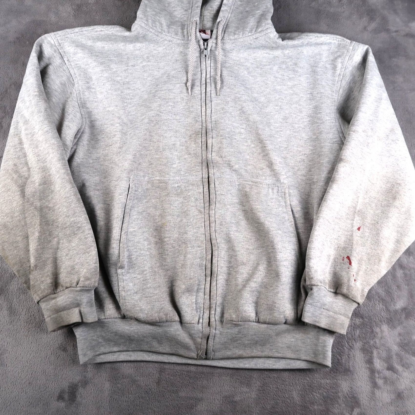Vintage VINTAGE Franklin Hoodie Main Zip Gray XL Adult 90s Warm Lined Thermal Pockets Full Zip Mens Size US XL / EU 56 / 4 - 3 Thumbnail